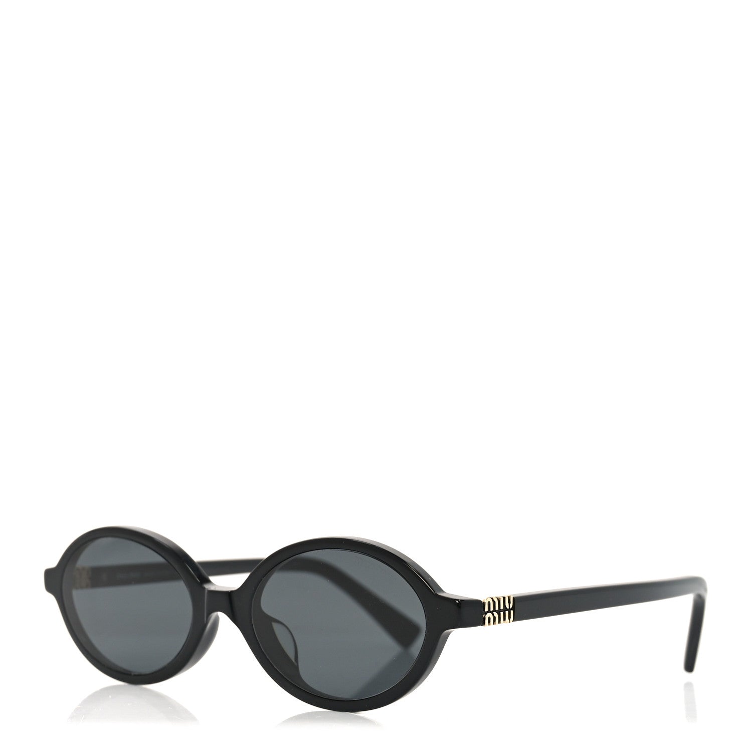 みーみ Miu Miu Acetate Oval Regard Sunglasses SMU04Z Black 1822049