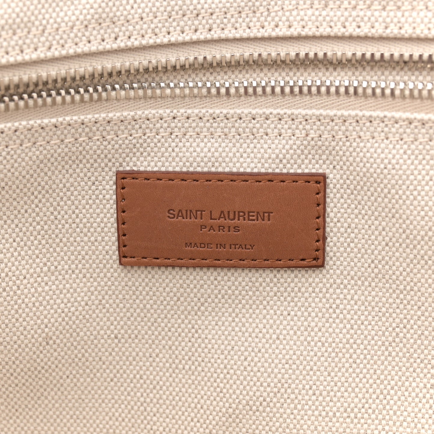 Canvas Calfskin Rive Gauche Trapezoid Tote Beige