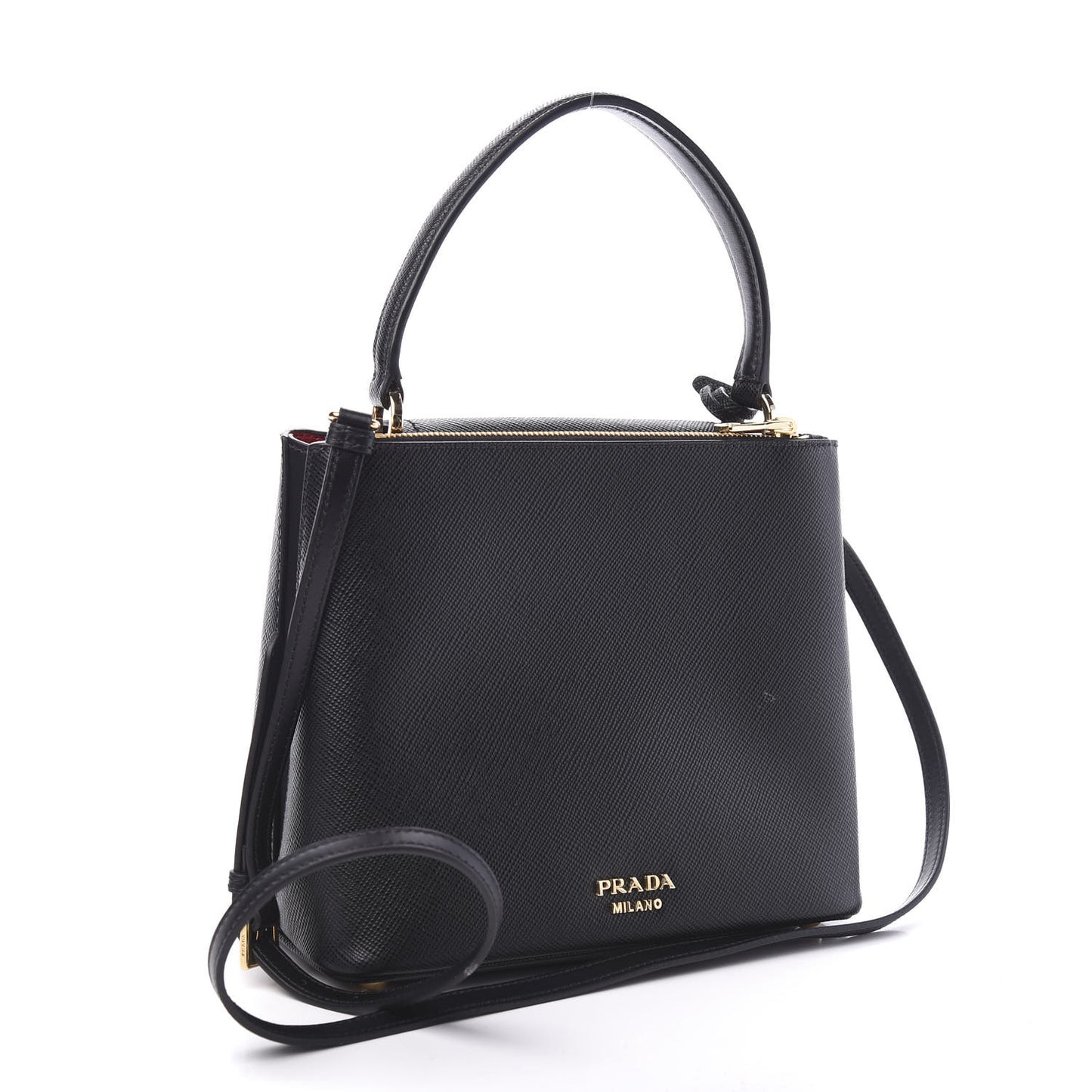 Saffiano Small Ingrid Top Handle Bag Black