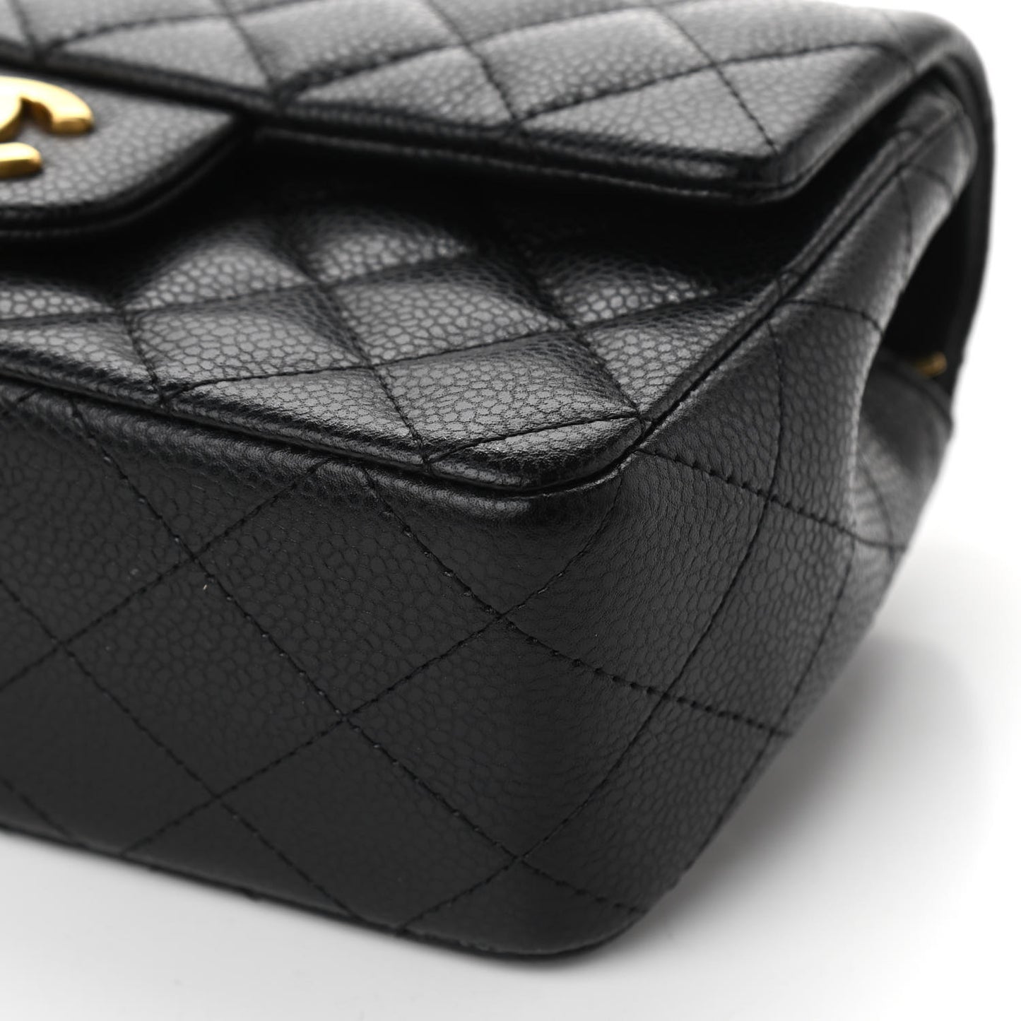 Caviar Quilted Mini Rectangular Flap Black