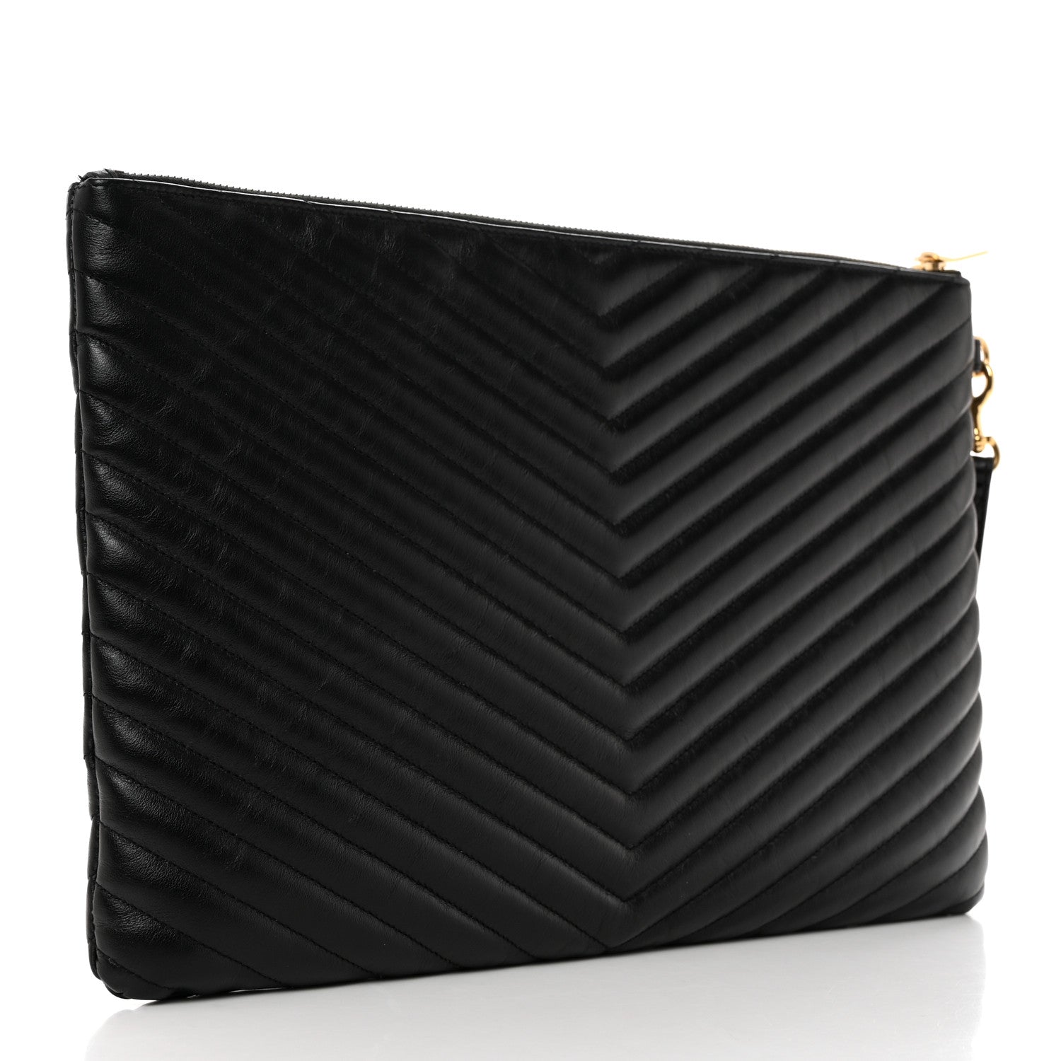 Saint Laurent Calfskin Matelasse Monogram Cassandre Tablet Pouch Black 3 of 8