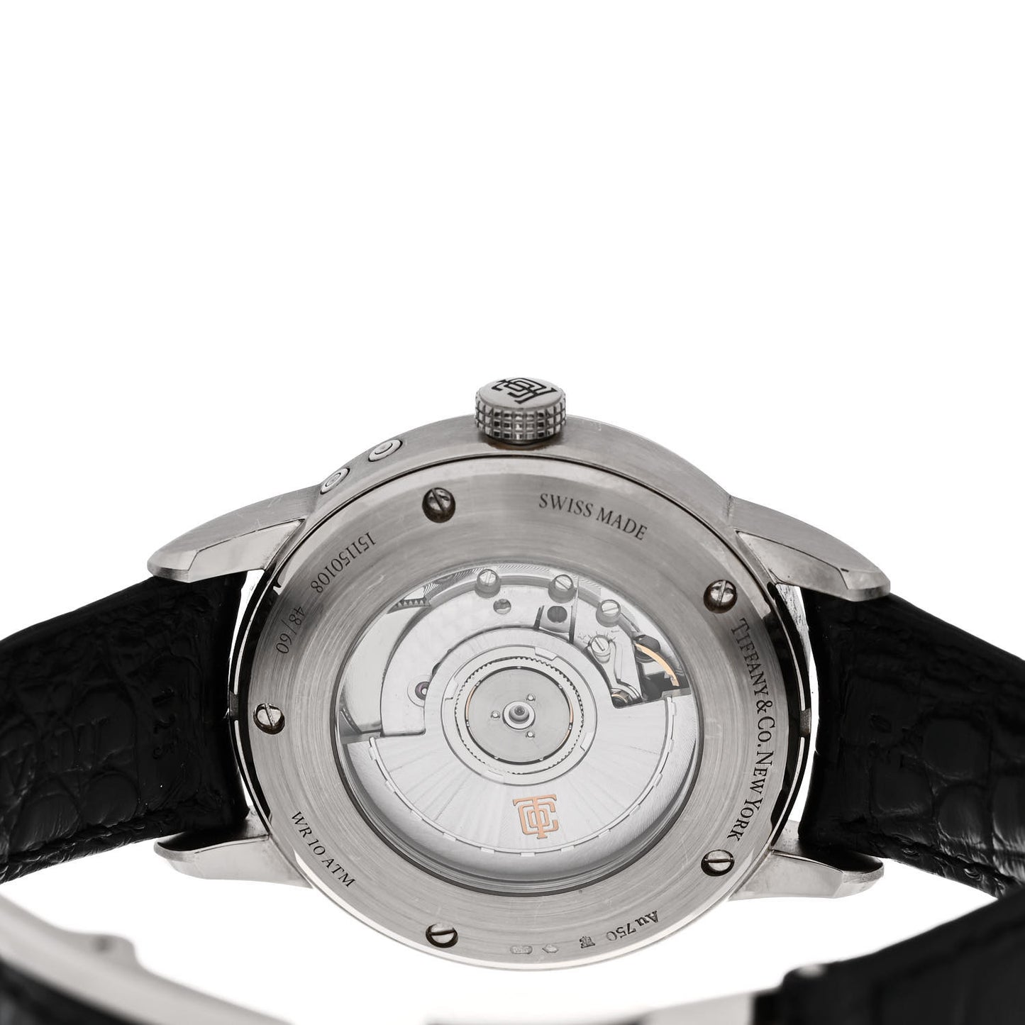 18K White Gold Alligator 40mm CT60 Chronograph Annual Calendar Automatic Watch Black