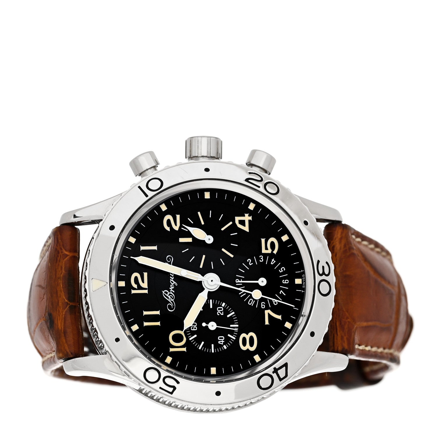 Breguet Stainless Steel Alligator 39mm Type XX Aeronavale Chronograph Automatic Watch Black 3800 2 of 5