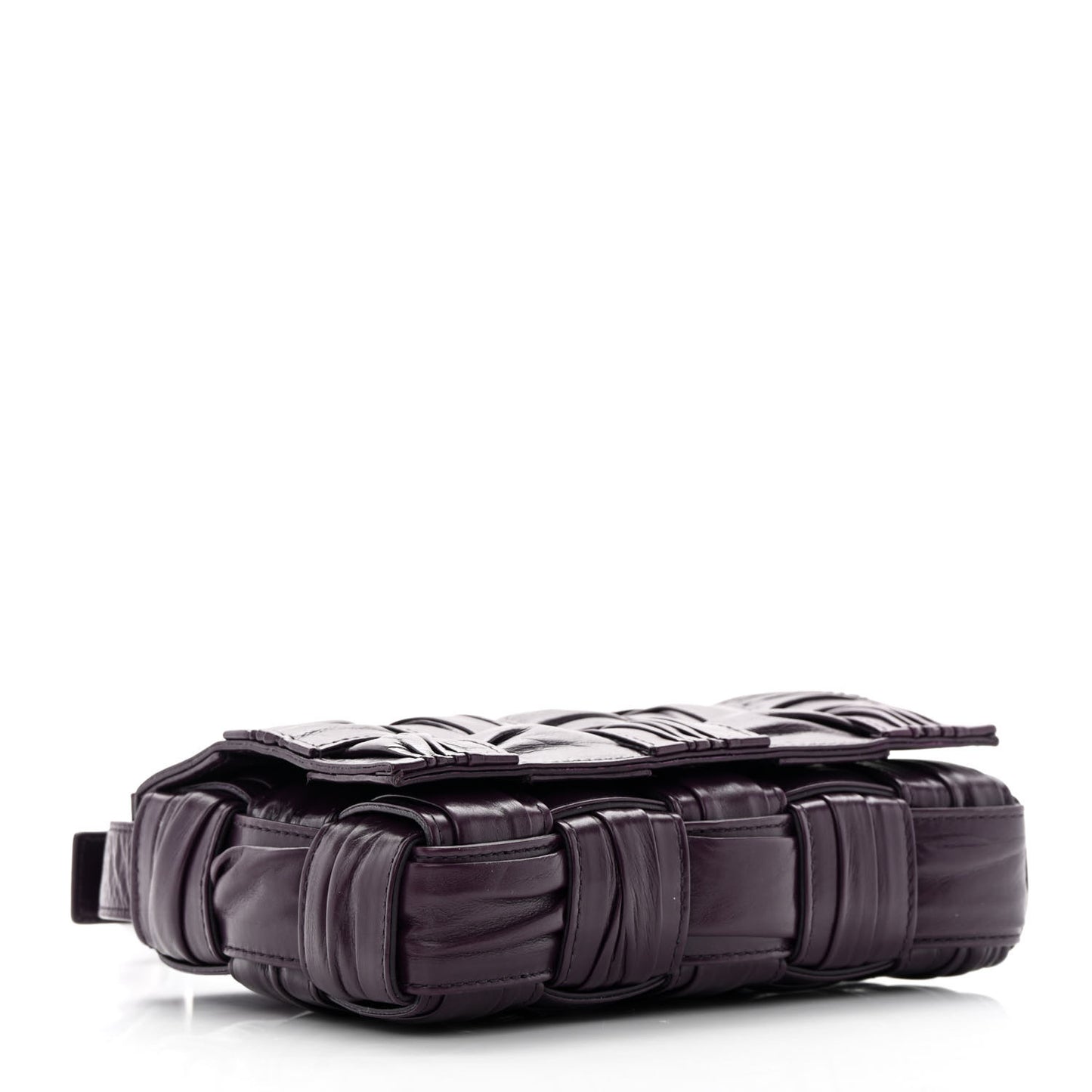Calfskin Intreccio Plisse Cassette Crossbody Bag Dark Mystic
