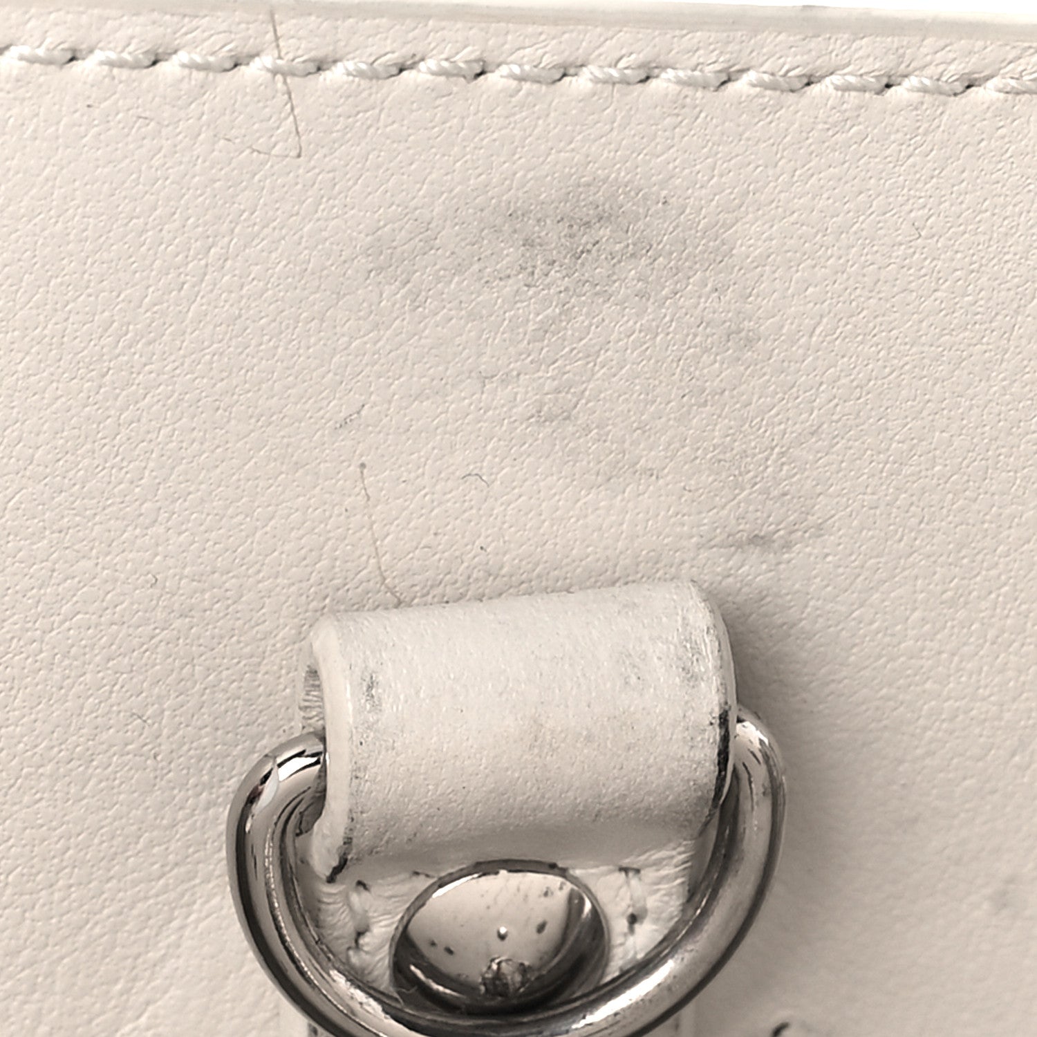 Saint Laurent Calfskin Perforated Studded Baby Sac De Jour White 11 of 11