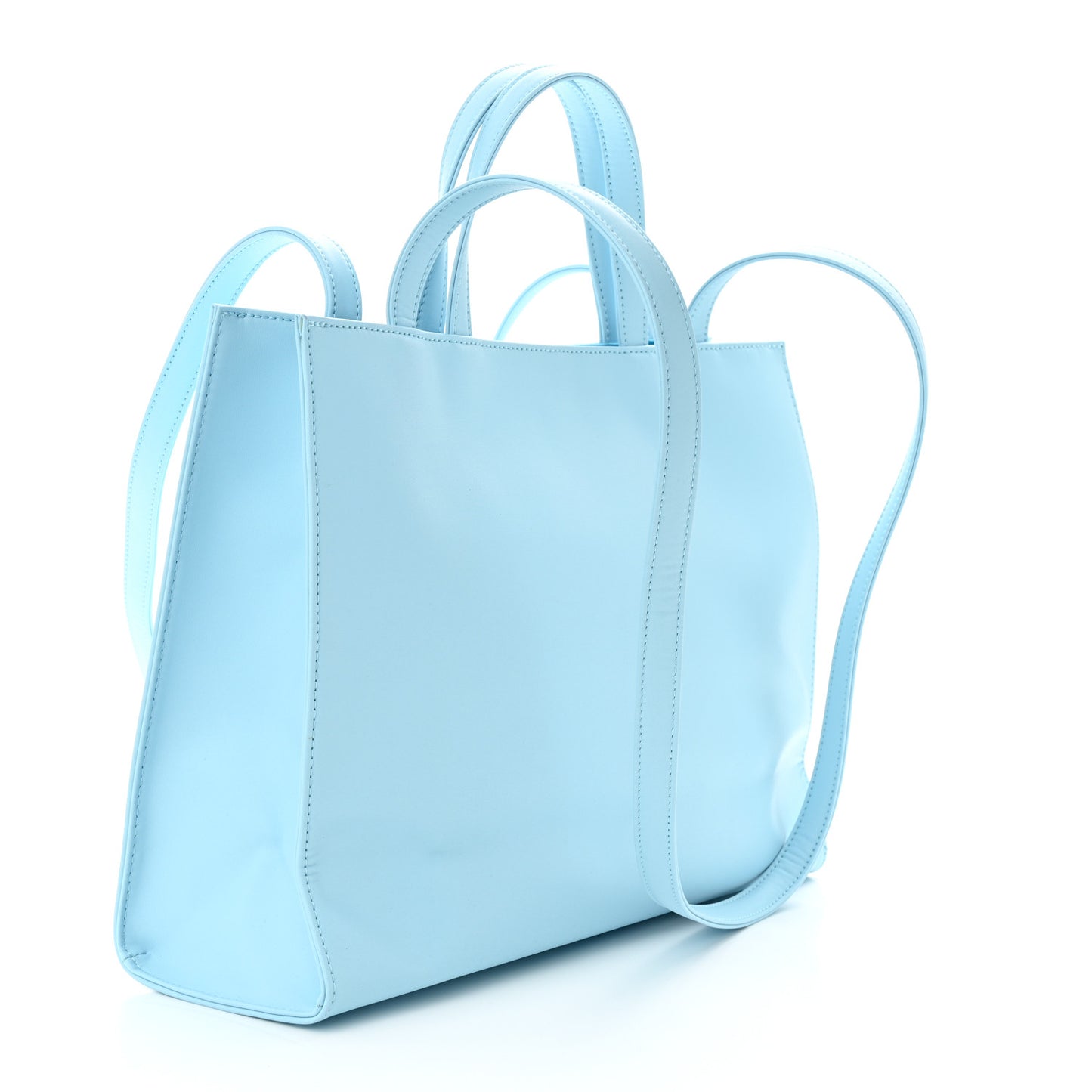 Vegan Leather Medium Shopping Bag Pool Blue