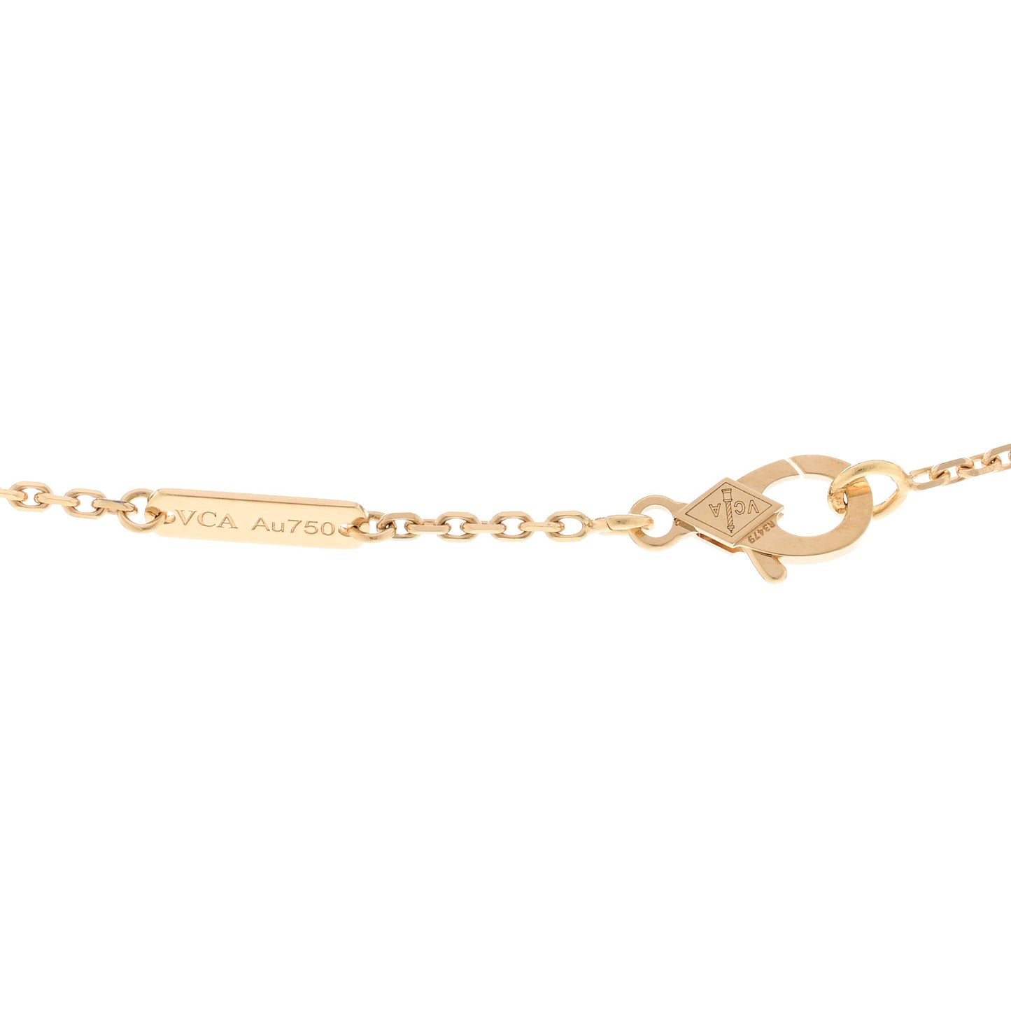 18K Yellow Gold Black Onyx Vintage Alhambra Pendant Necklace