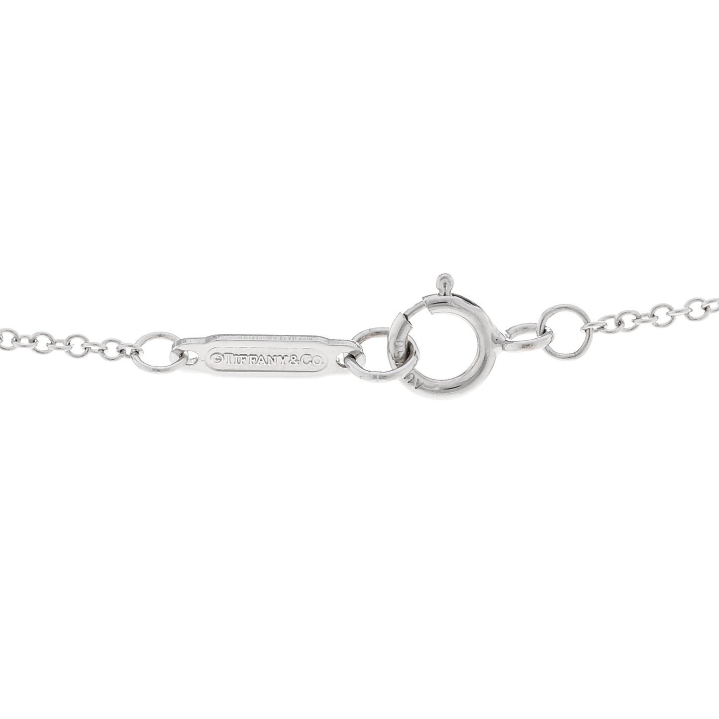 18K White Gold Diamond Small T Smile Pendant Necklace