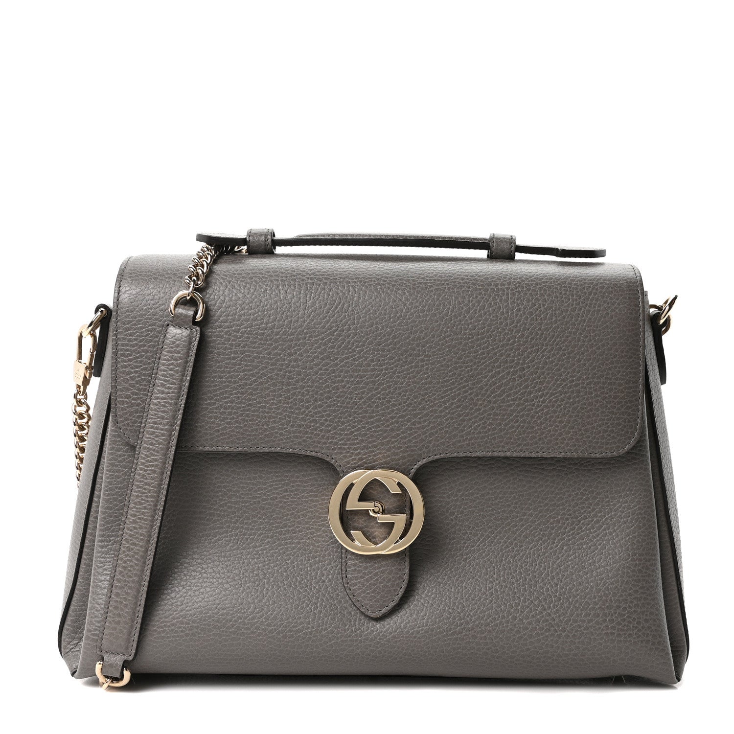 Gucci Dollar Calfskin Medium Interlocking G Top Handle Shoulder