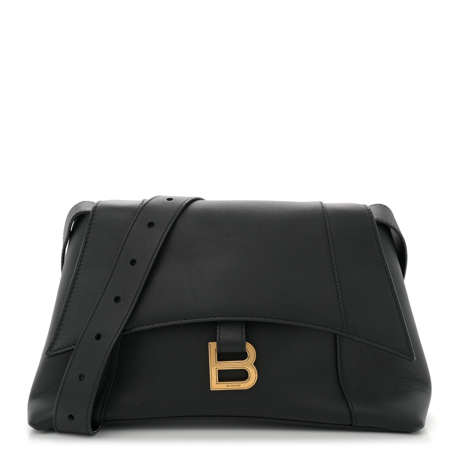 Balenciaga Semi Shiny Smooth Calfskin Small Downtown Shoulder Bag