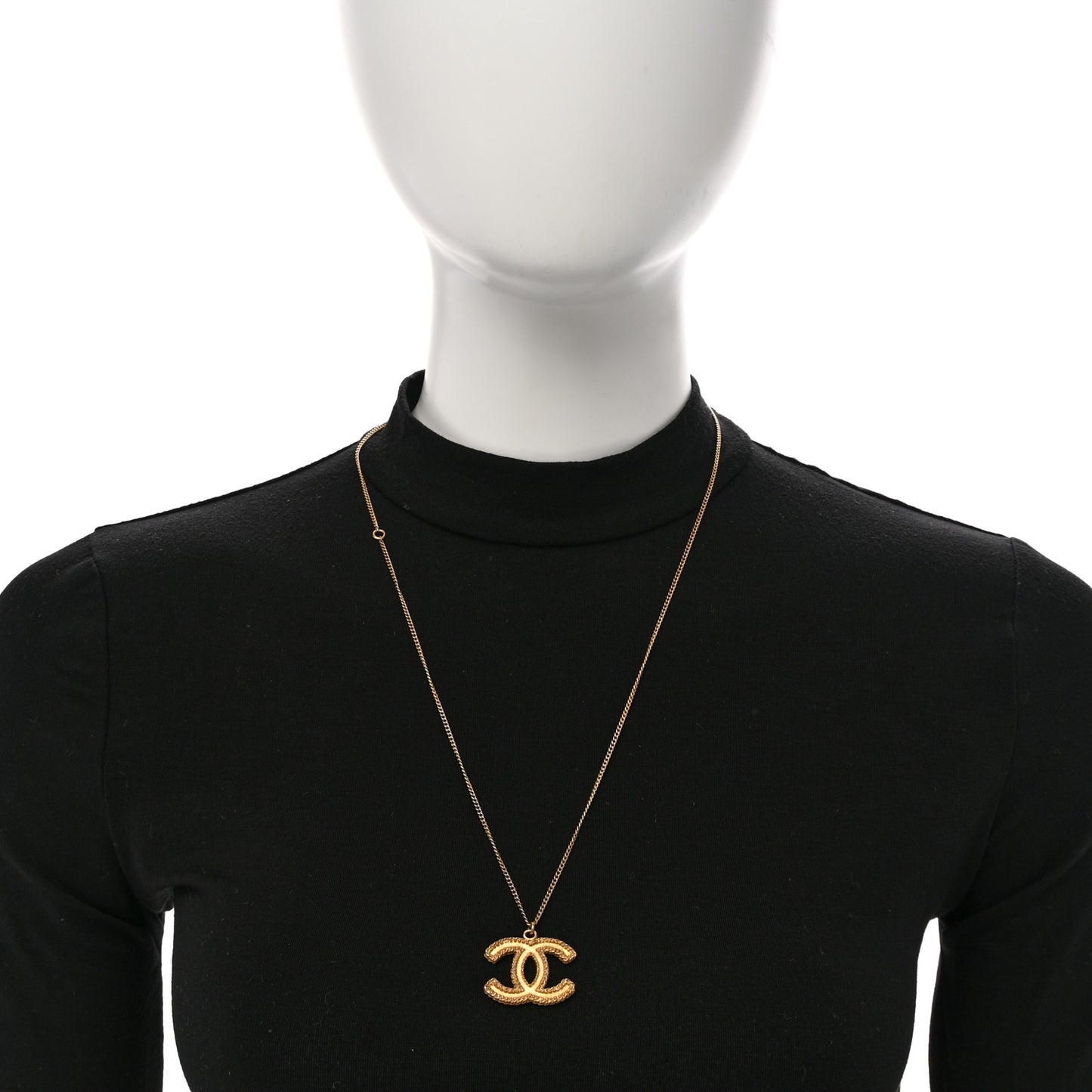 Metal CC Necklace Matte Gold
