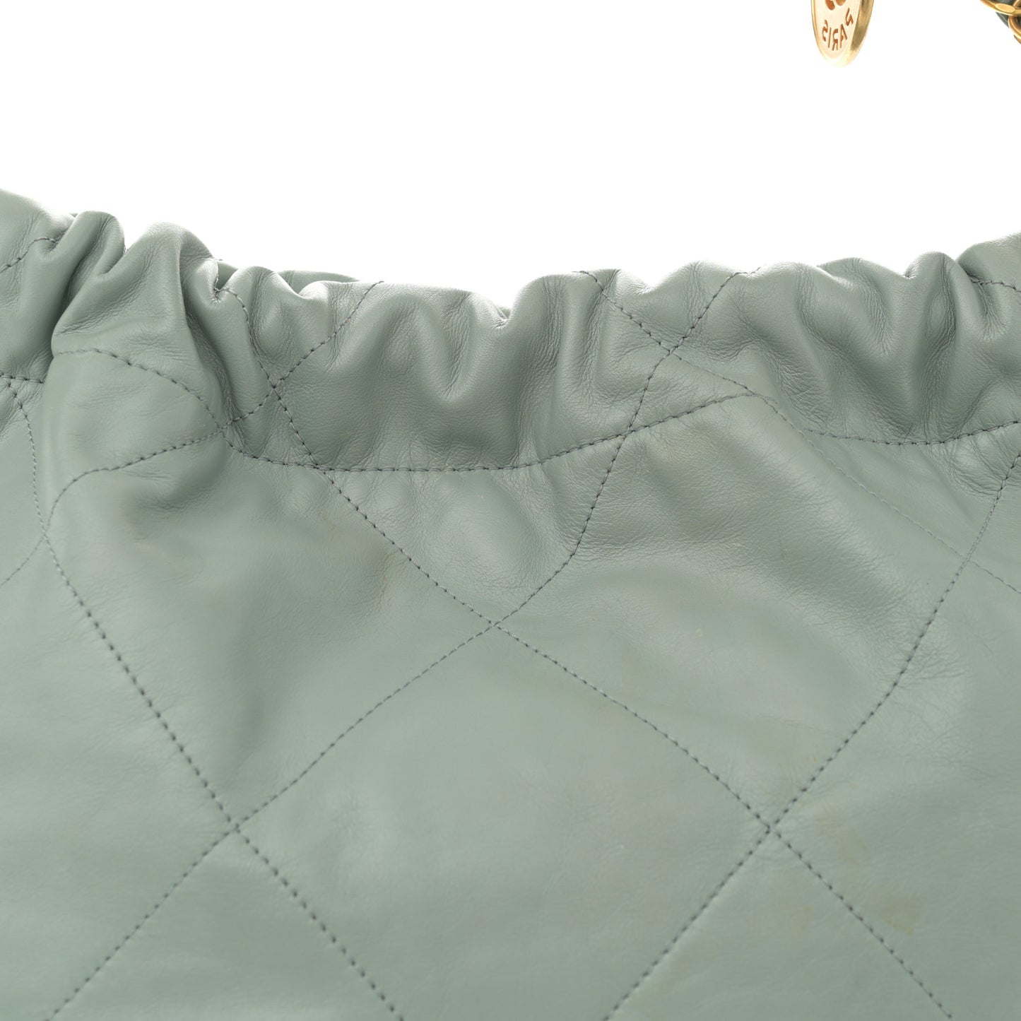 Shiny Calfskin Quilted Small Chanel 22 Grey