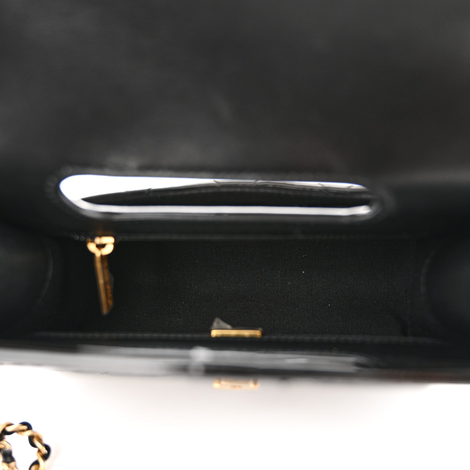Chanel Patent Quilted Mini Graphic Catch Flap Black 5 of 10