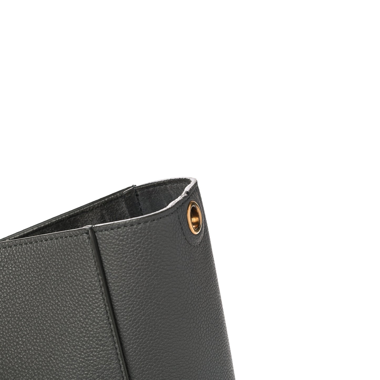 Soft Grained Calfskin Small Sangle Bucket Bag Grey