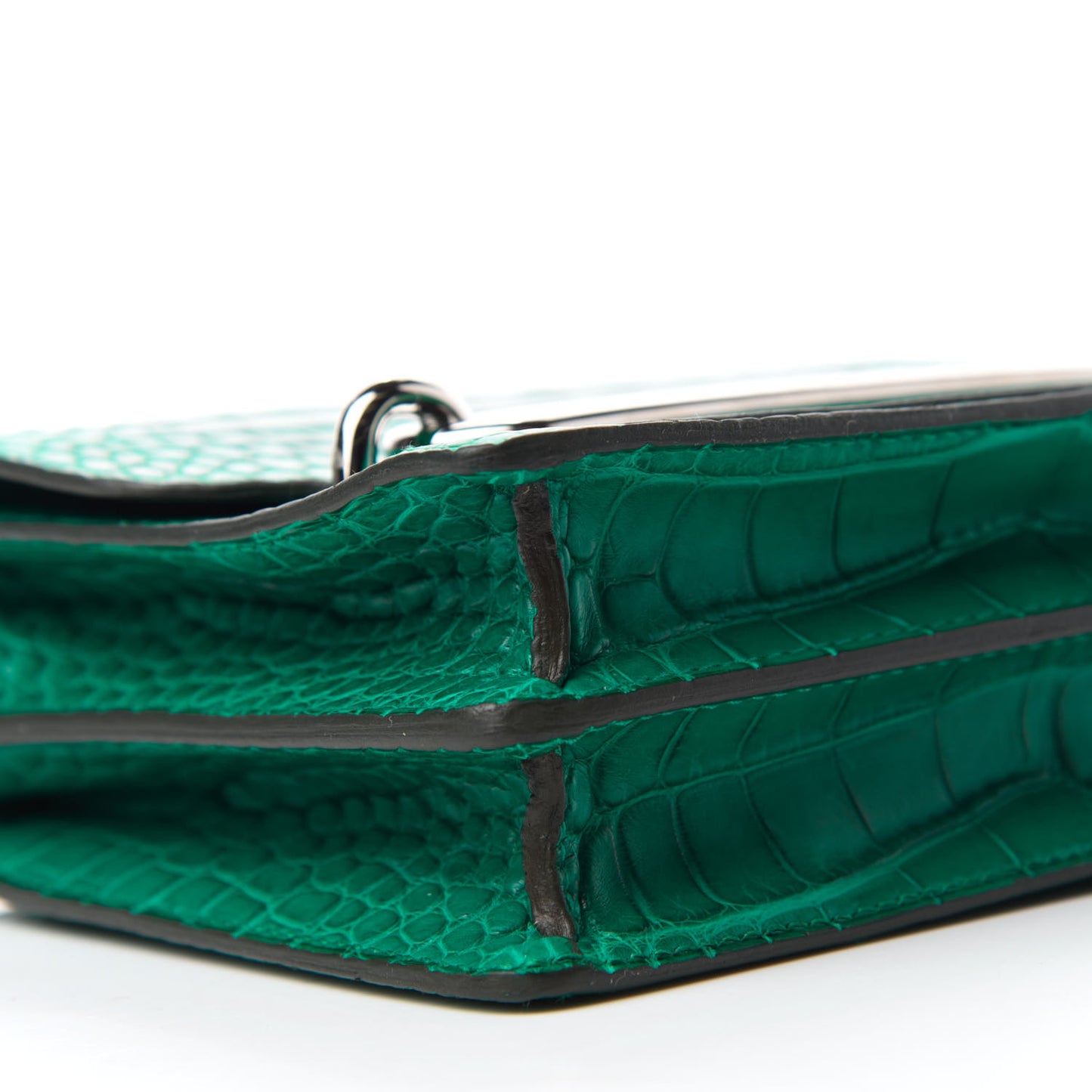 Matte Alligator Mini Sac Roulis Malachite