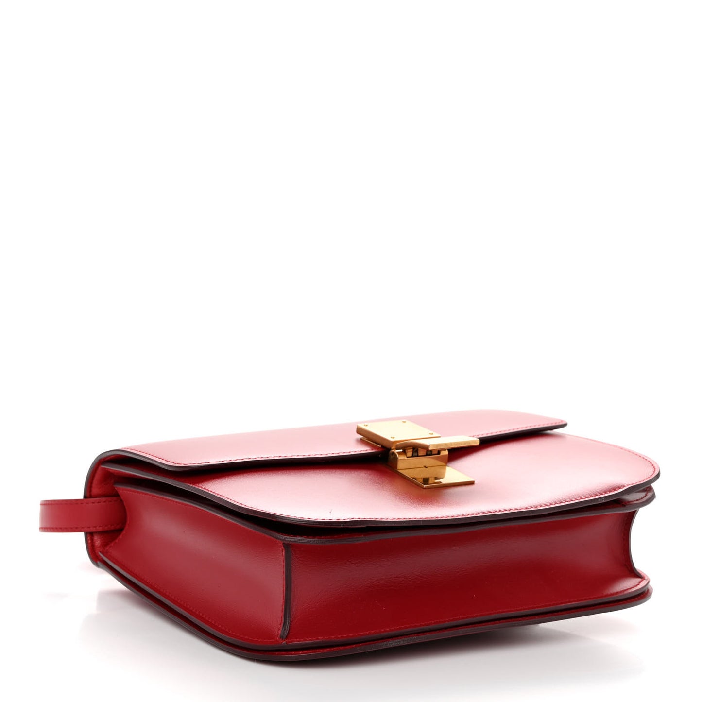 Box Calfskin Medium Classic Box Flap Bag Red