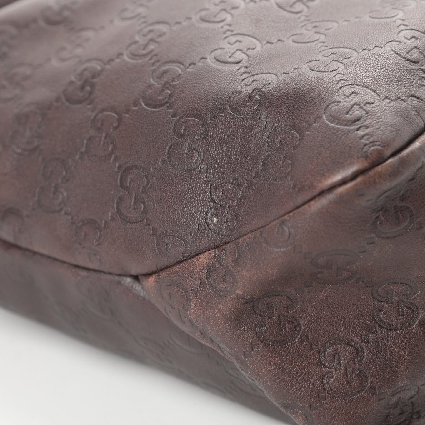 Guccissima Medium Horsebit Chain Hobo Dark Brown