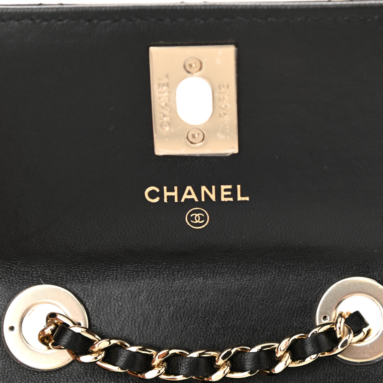 Chanel Lambskin Quilted Trendy CC Card Holder On Chain Black 5 of 11