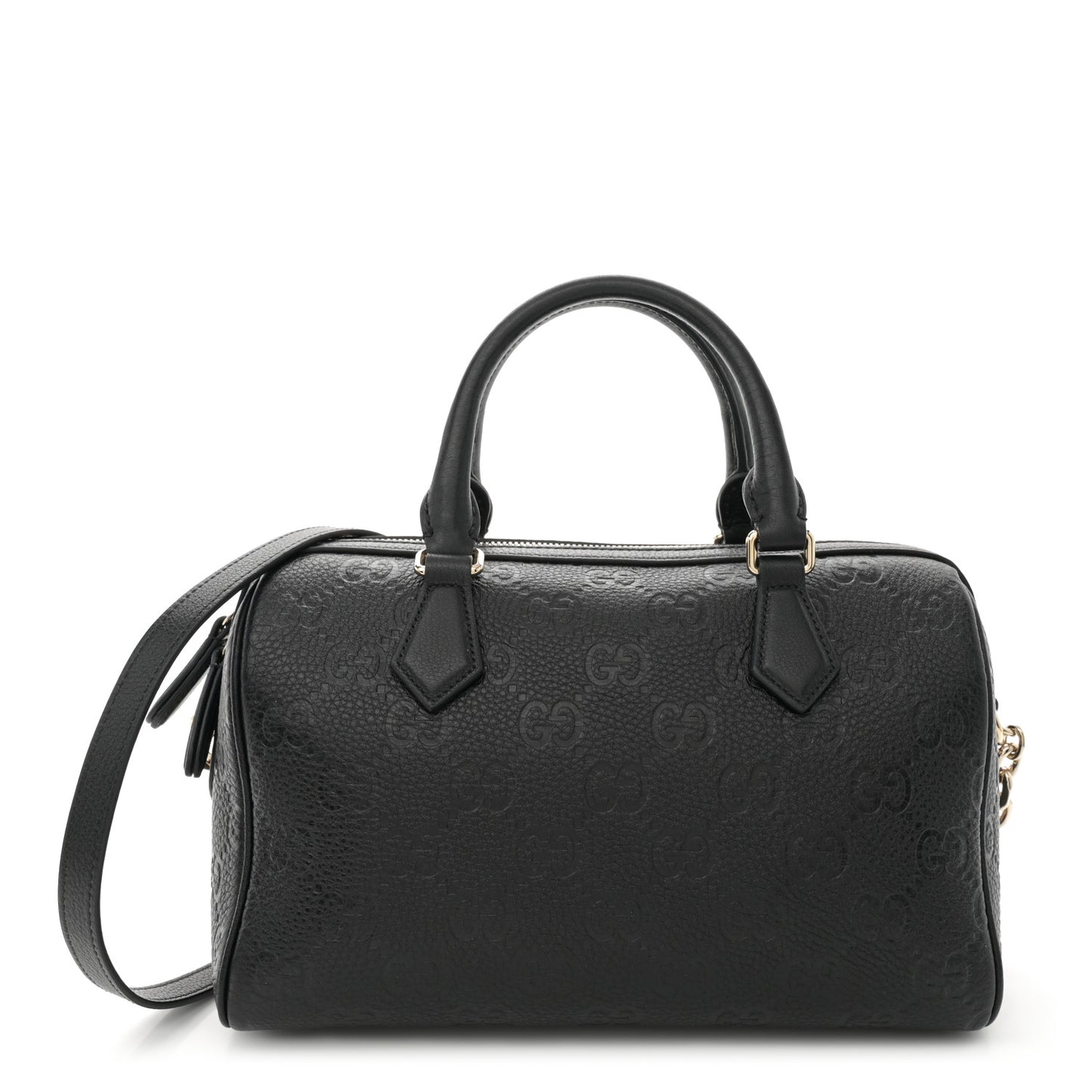 Calfskin GG Emblem Small Top Handle Bag Black
