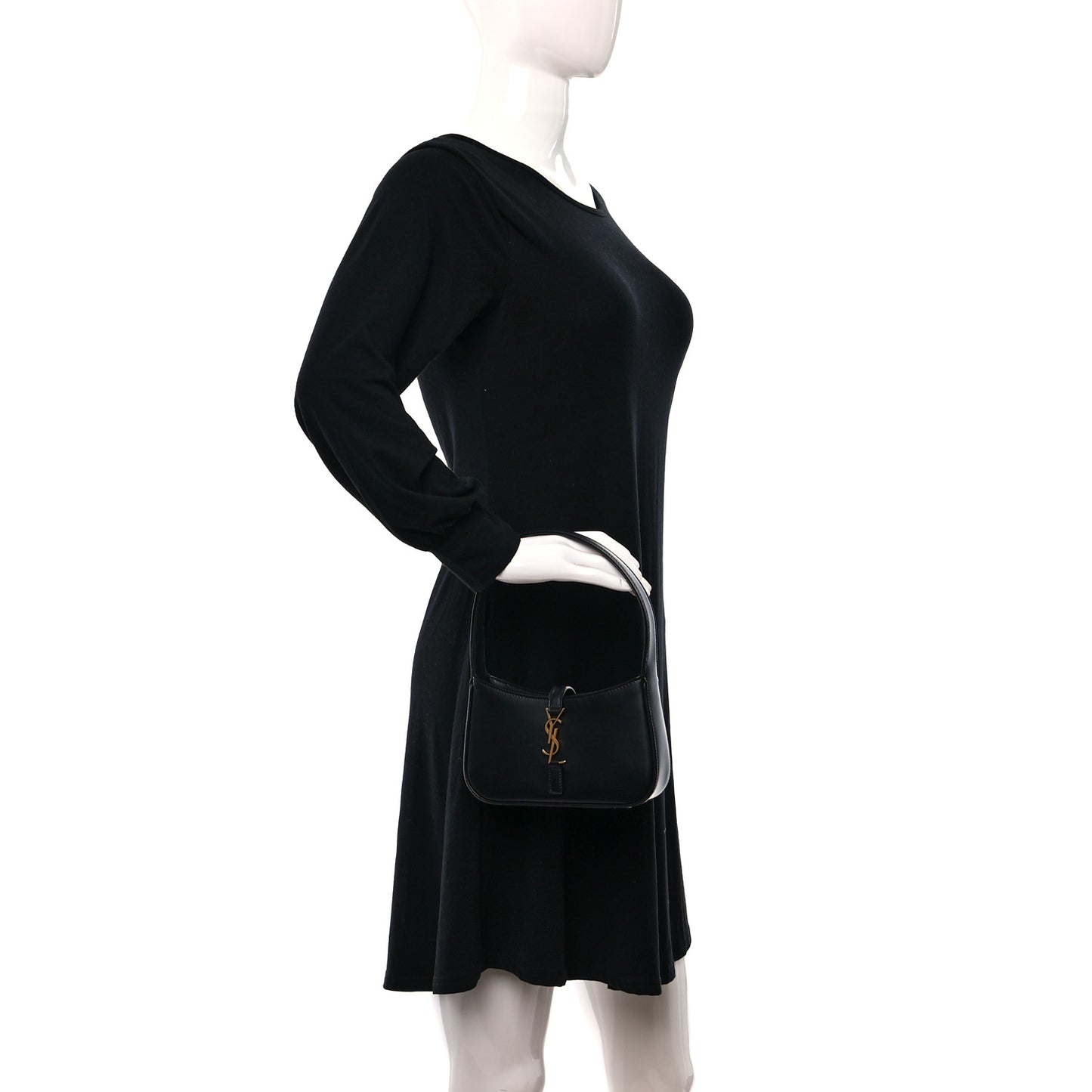 Smooth Calfskin Le 5 A 7 Mini Hobo Black