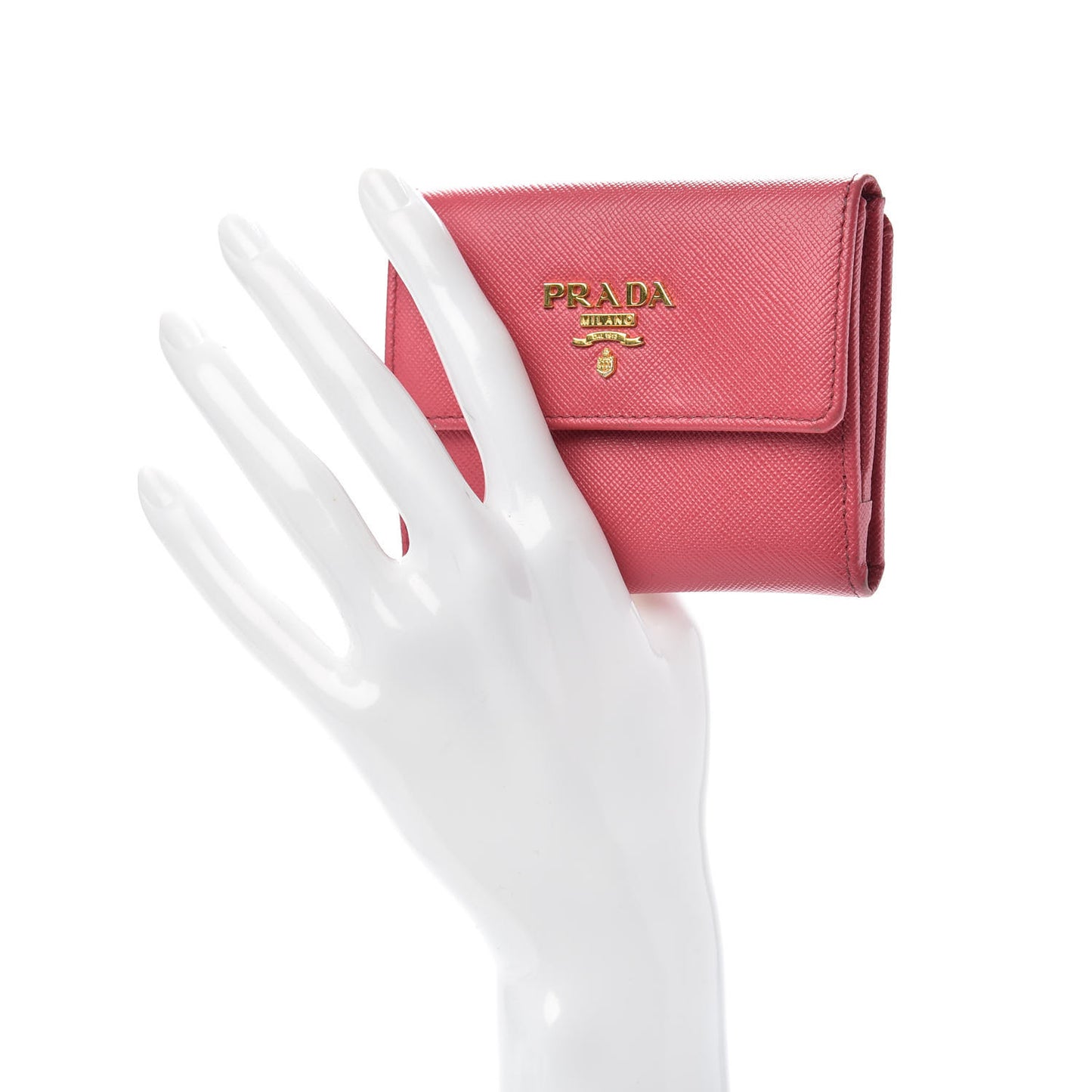 Saffiano Metal Flap Wallet Peonia
