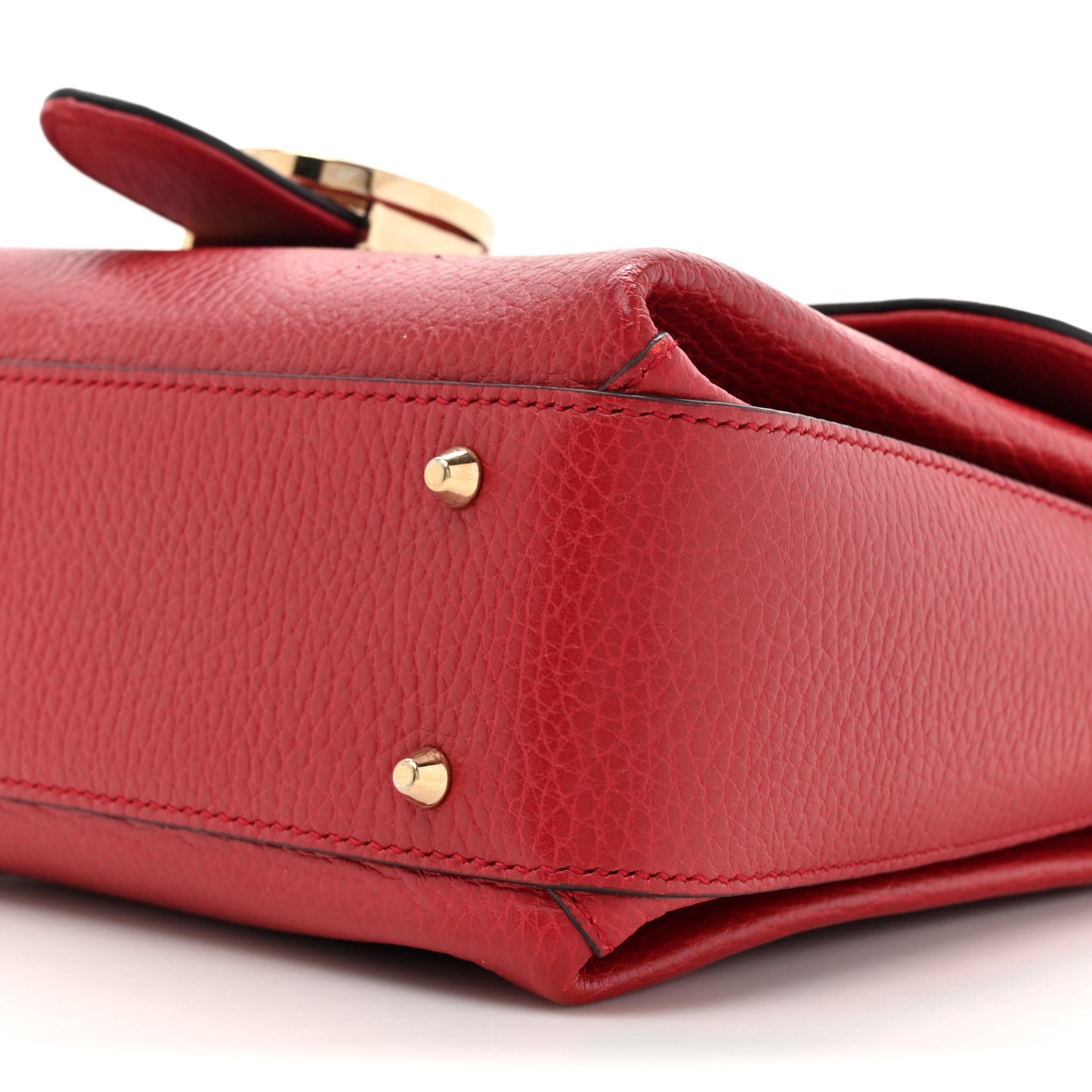 Dollar Calfskin Interlocking G Top Handle Shoulder Bag Red