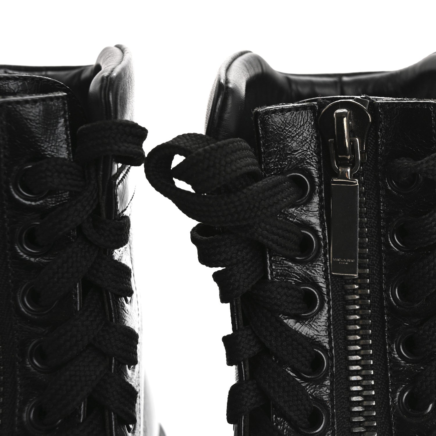 Saint Laurent Calfskin William Double-Laced Boot 35 Black 10 of 14