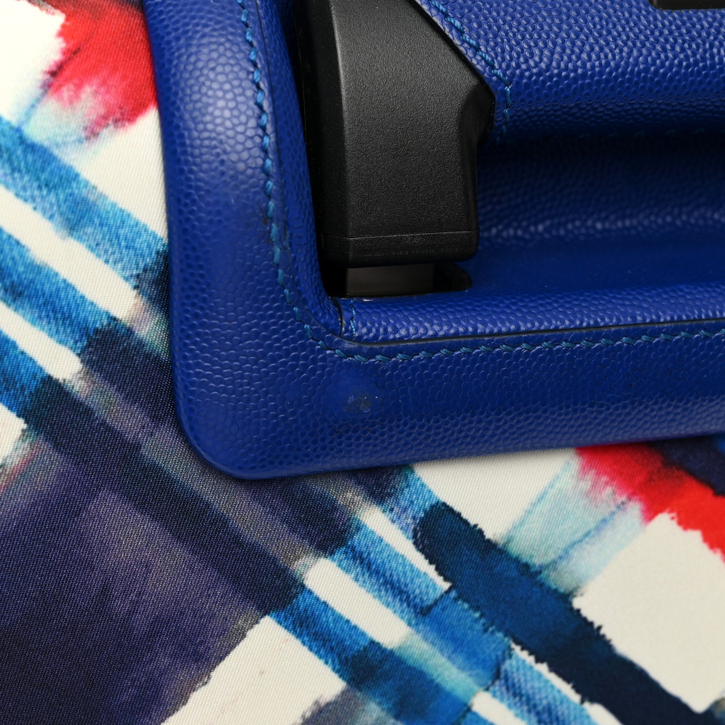 Nylon Airline Printed Coco Case Trolley White Navy Blue Red