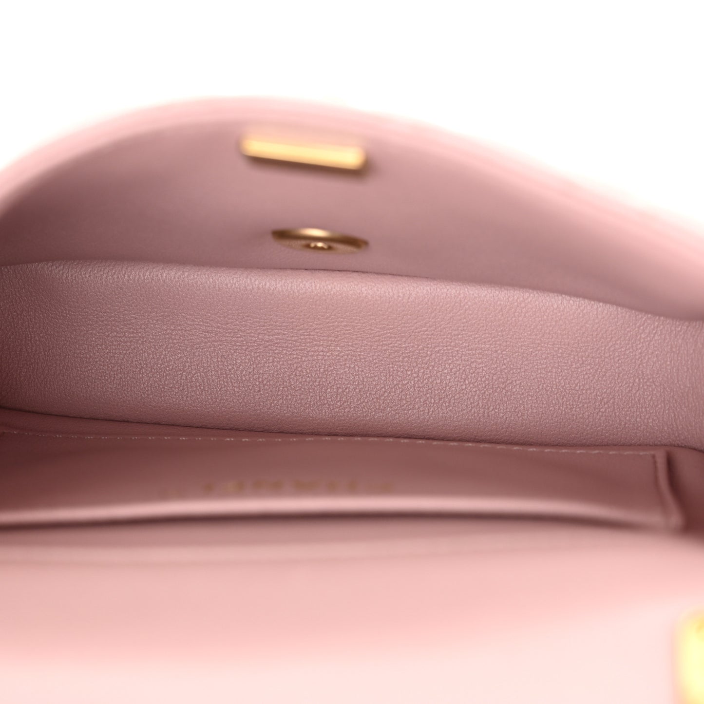 Shiny Lambskin Quilted Pearl Twist Mini Square Flap Light Pink