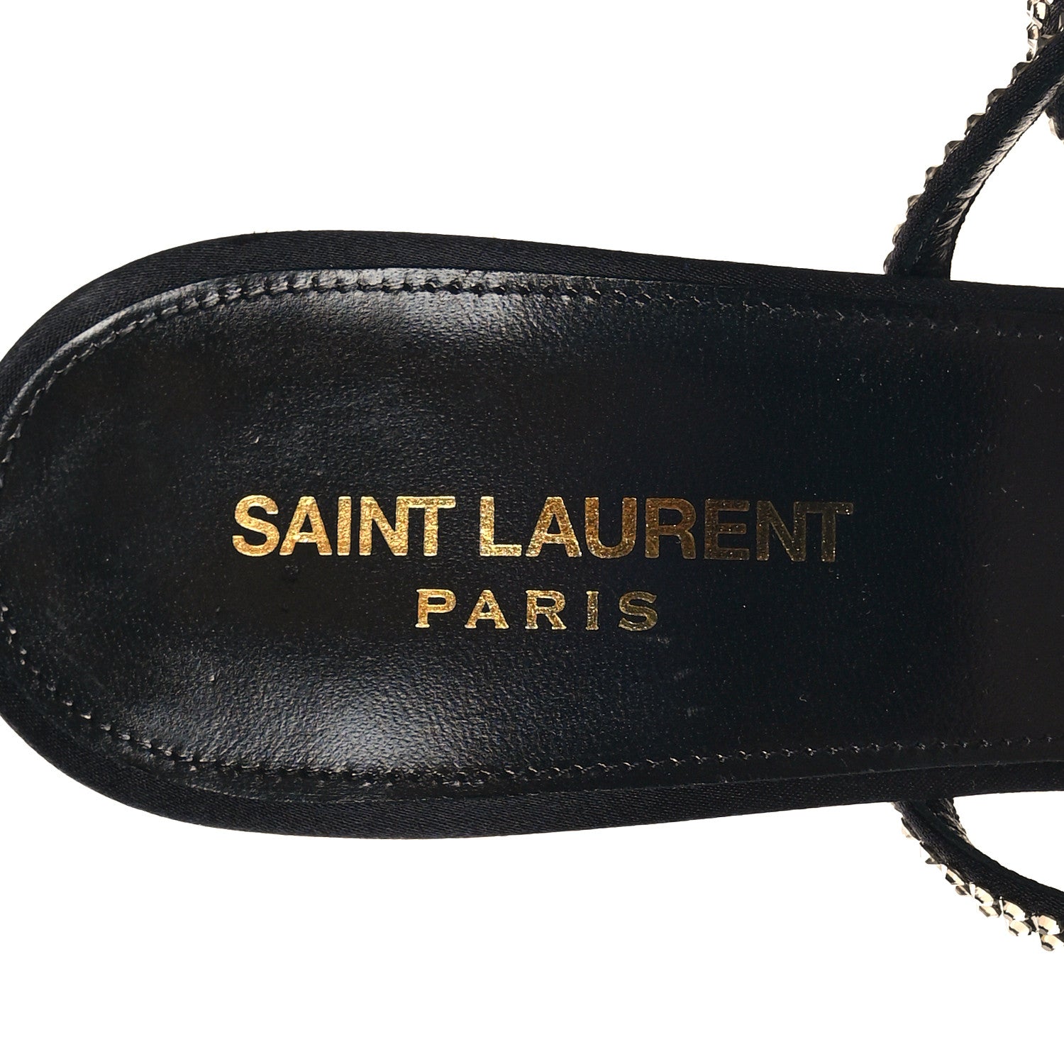 Saint Laurent Satin Crystal Opyum 110 Sandals 39.5 Black 8 of 9