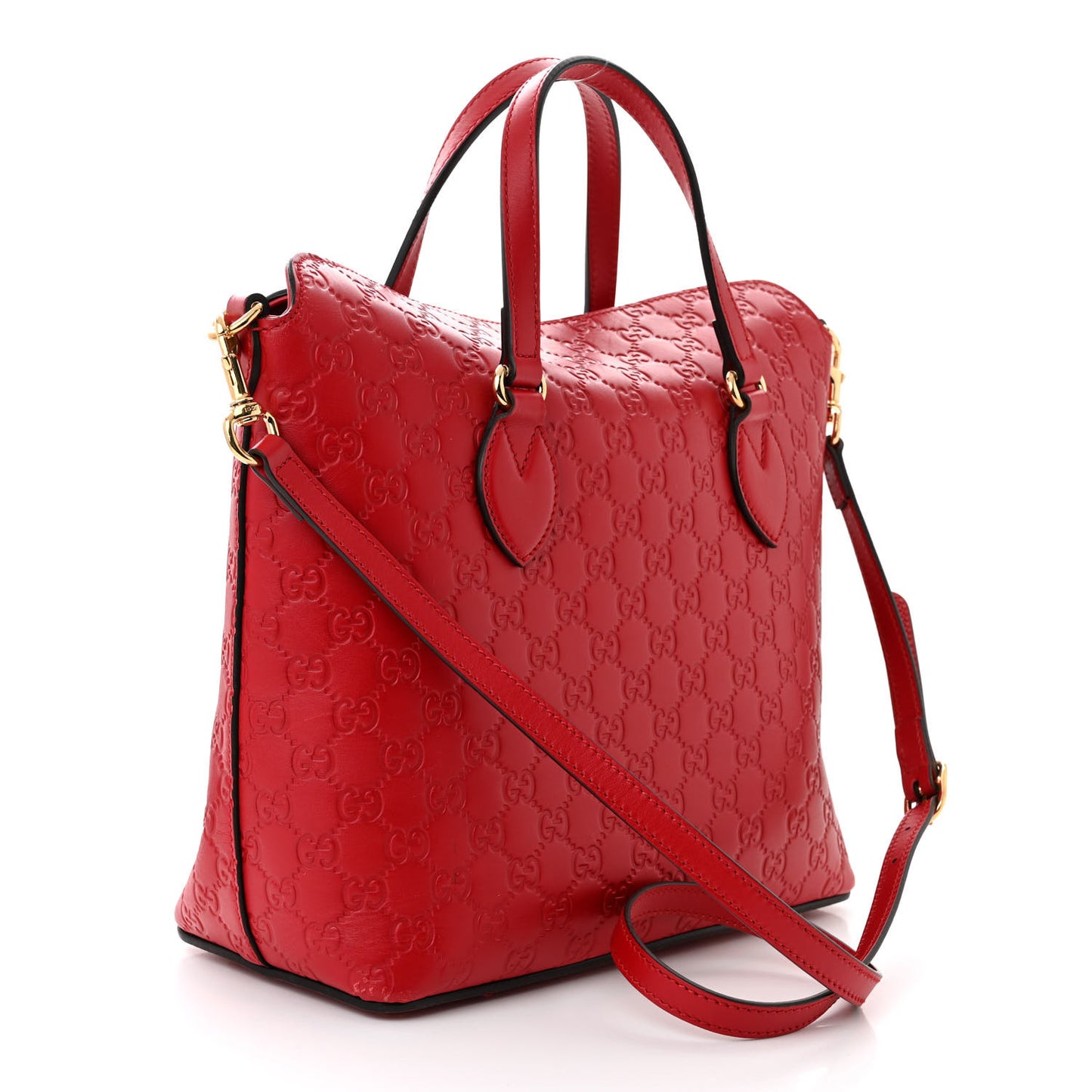 Guccissima Linea A Foldover Tote Red