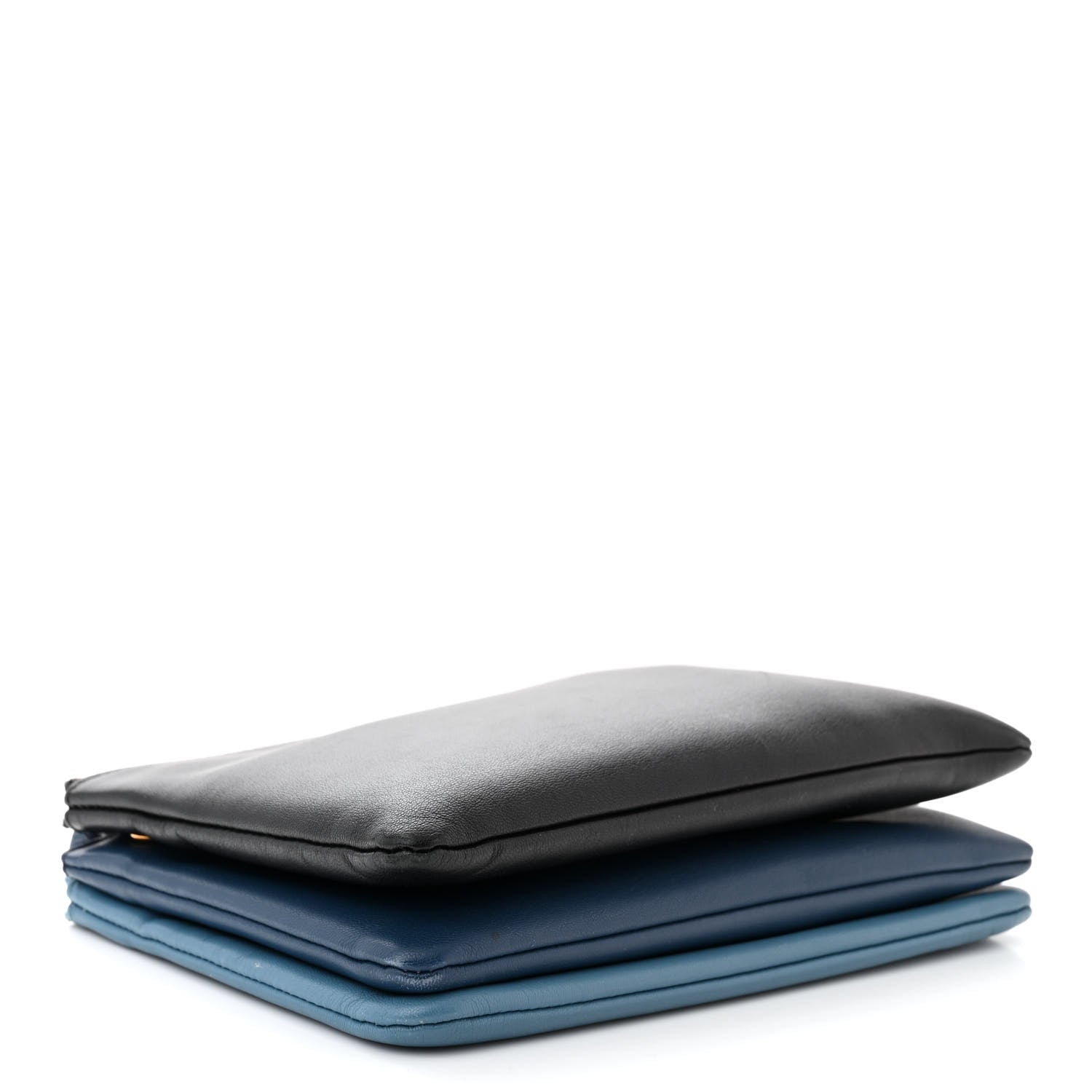 Celine Lambskin Small Trio Crossbody Bag Black Blue 4 of 13