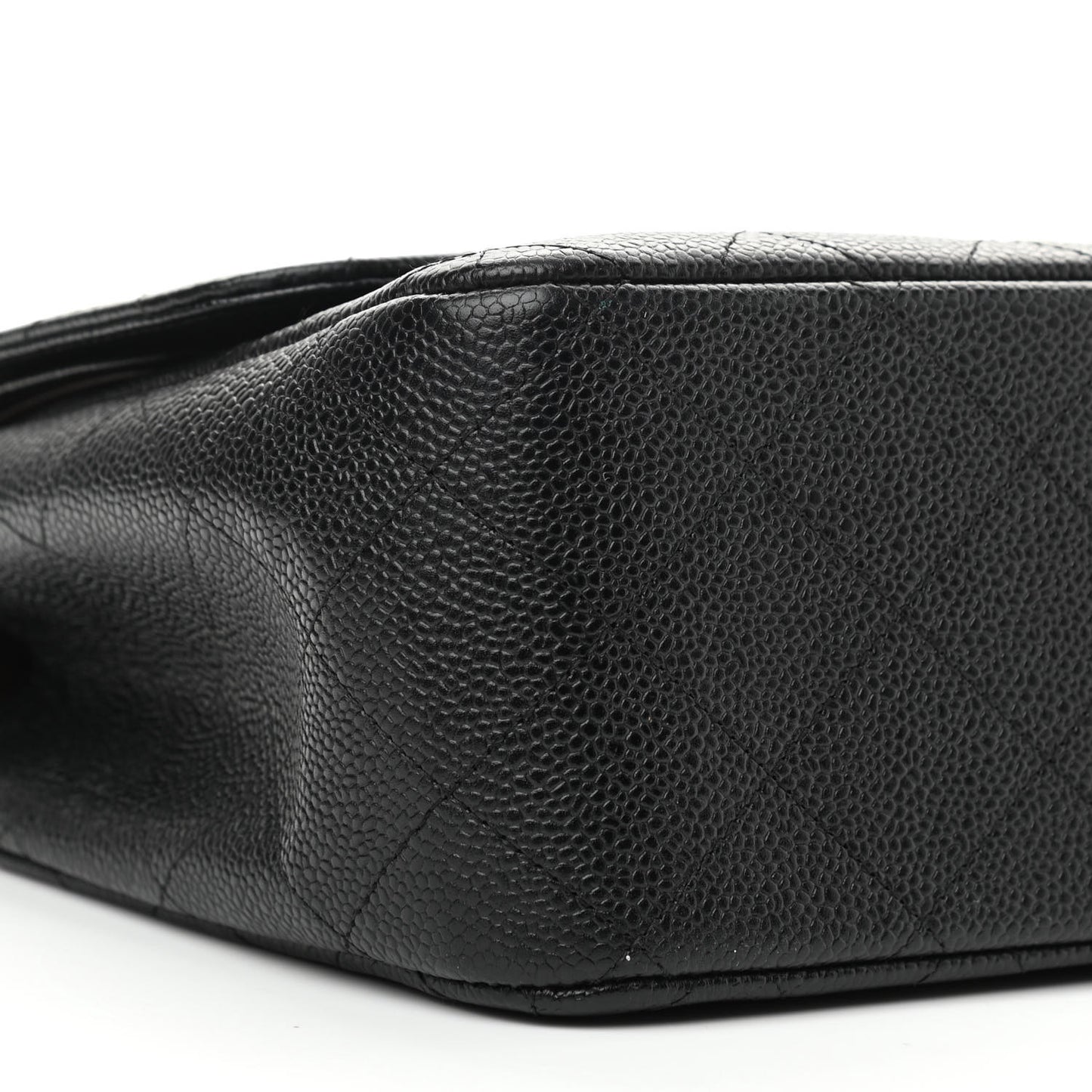Caviar Quilted Jumbo Double Flap Black