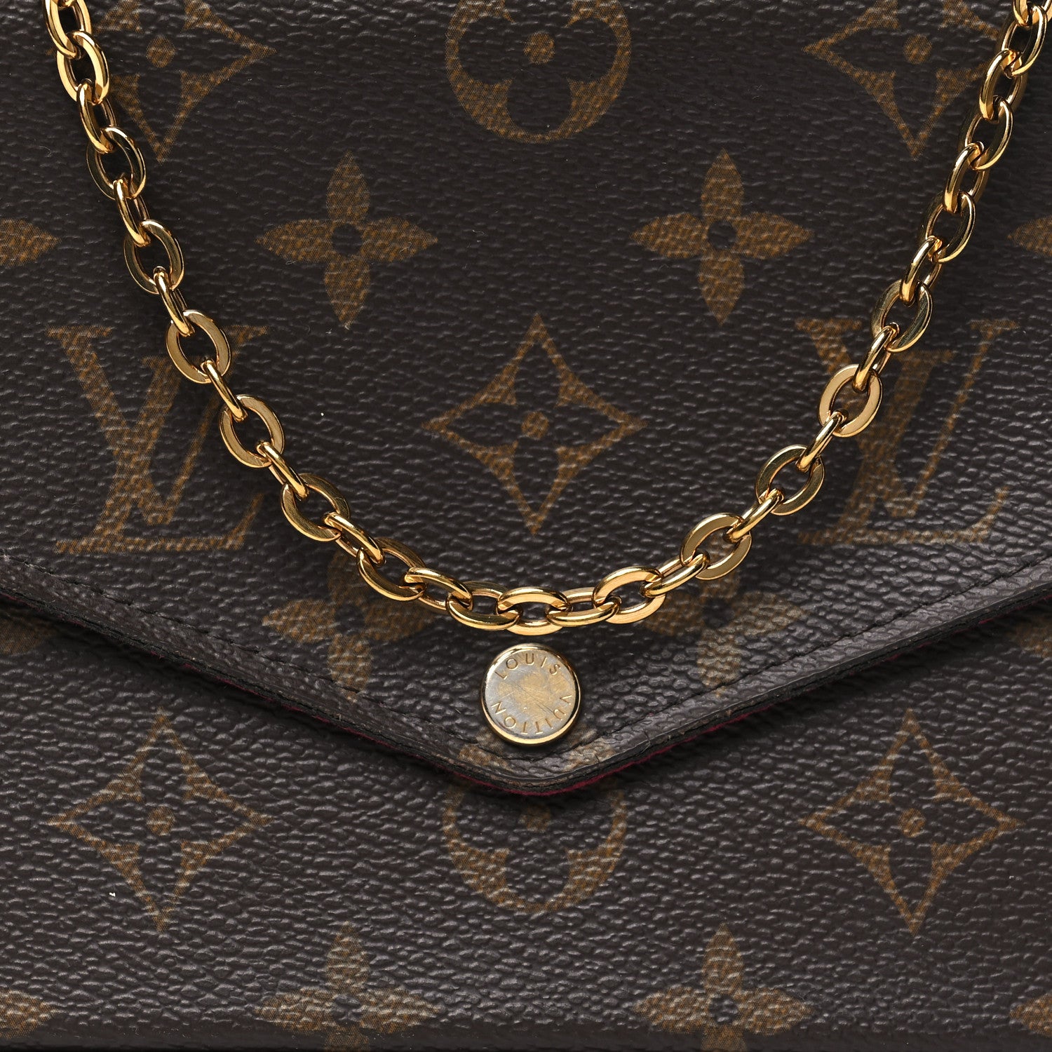 Louis Vuitton Monogram Pochette Felicie Chain Wallet Fuchsia 7 of 12