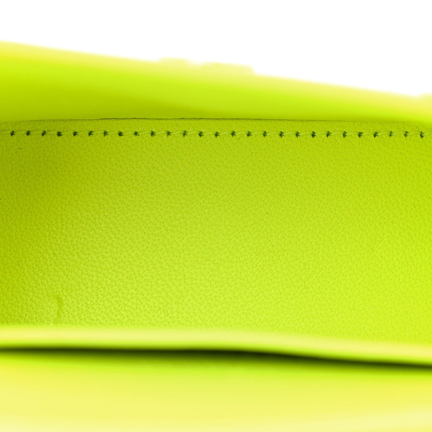 Semi Shiny Calfskin Crocodile Embossed Hourglass Top Handle Bag Mini Fluo Yellow