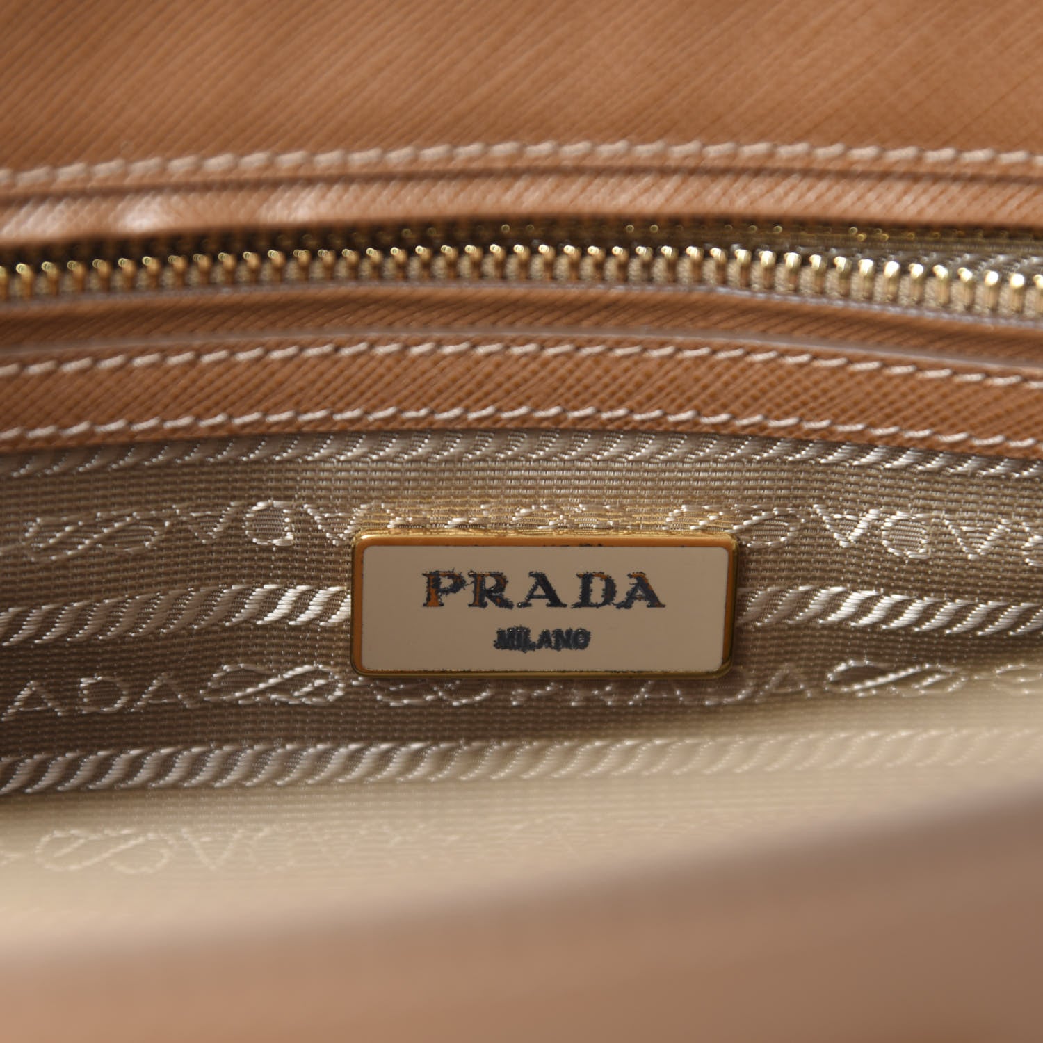Prada Saffiano Small Galleria Double Zip Tote Caramel 9 of 12