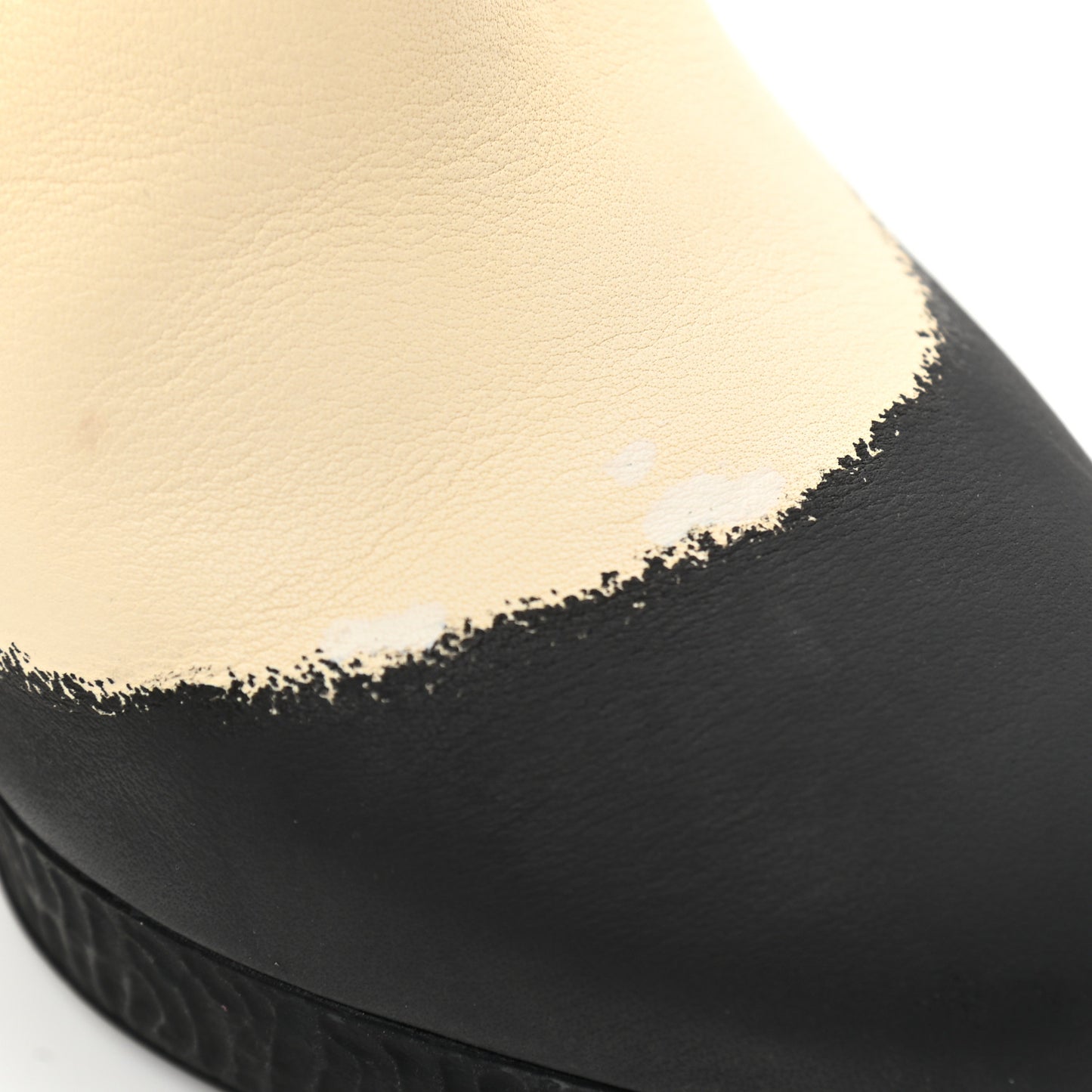 Calfskin CC High Boots 37.5 Dark White Black