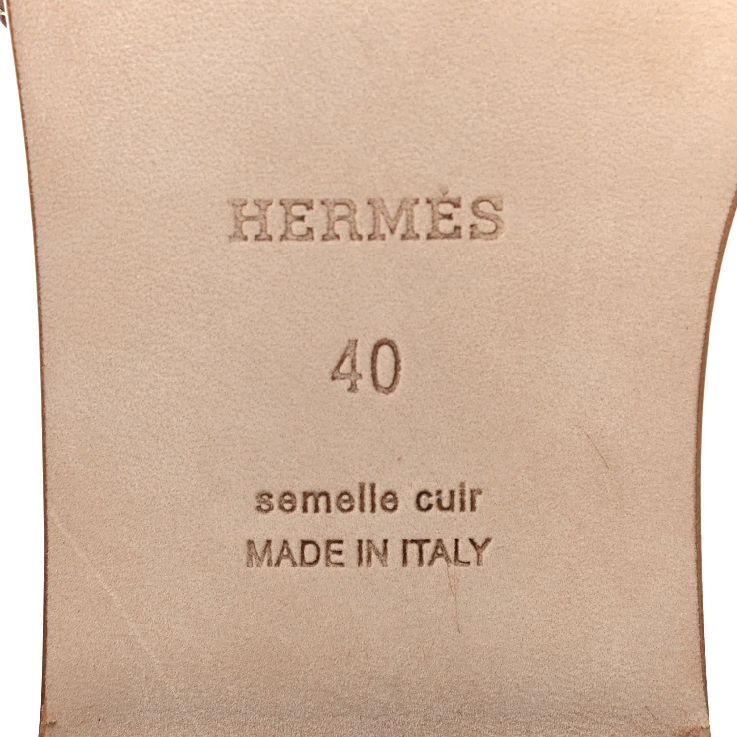 Hermes Box Calfskin Oran Sandals 40 Gold 7 of 8