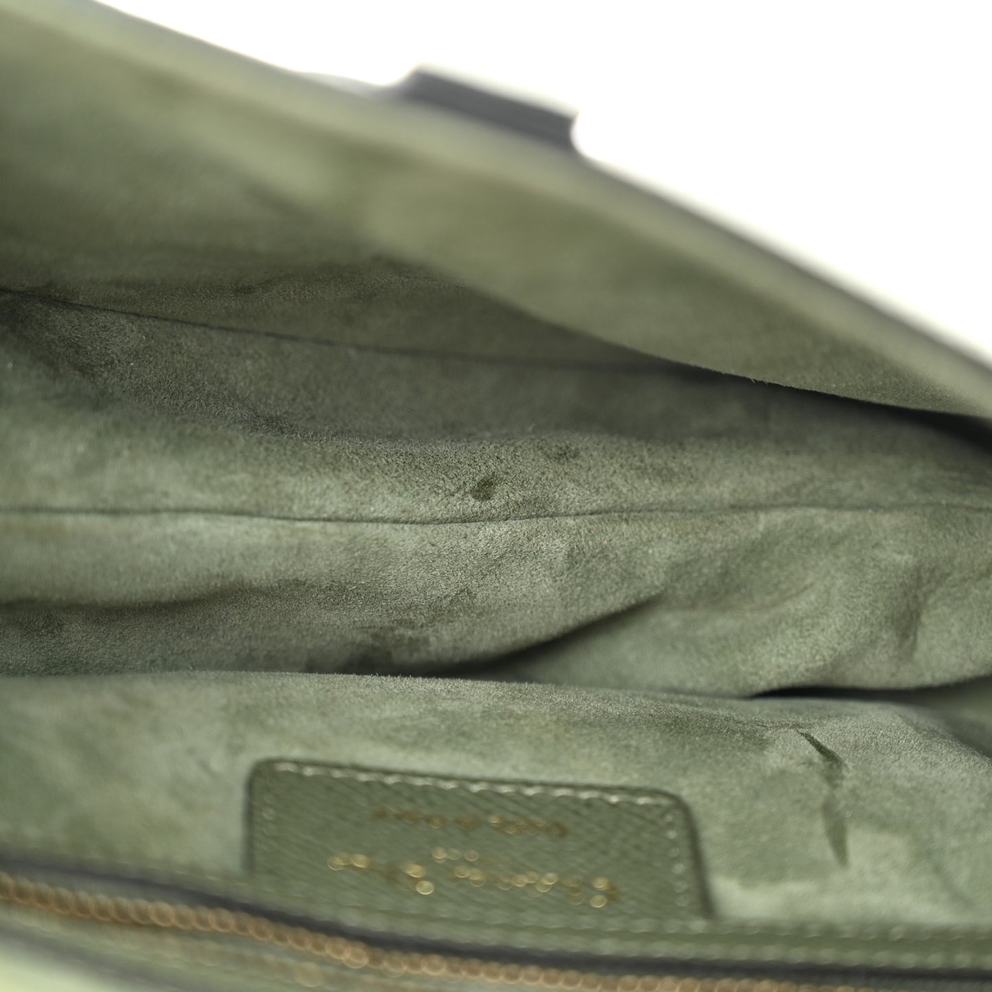 Grained Calfskin Saddle Bag With Strap Sage