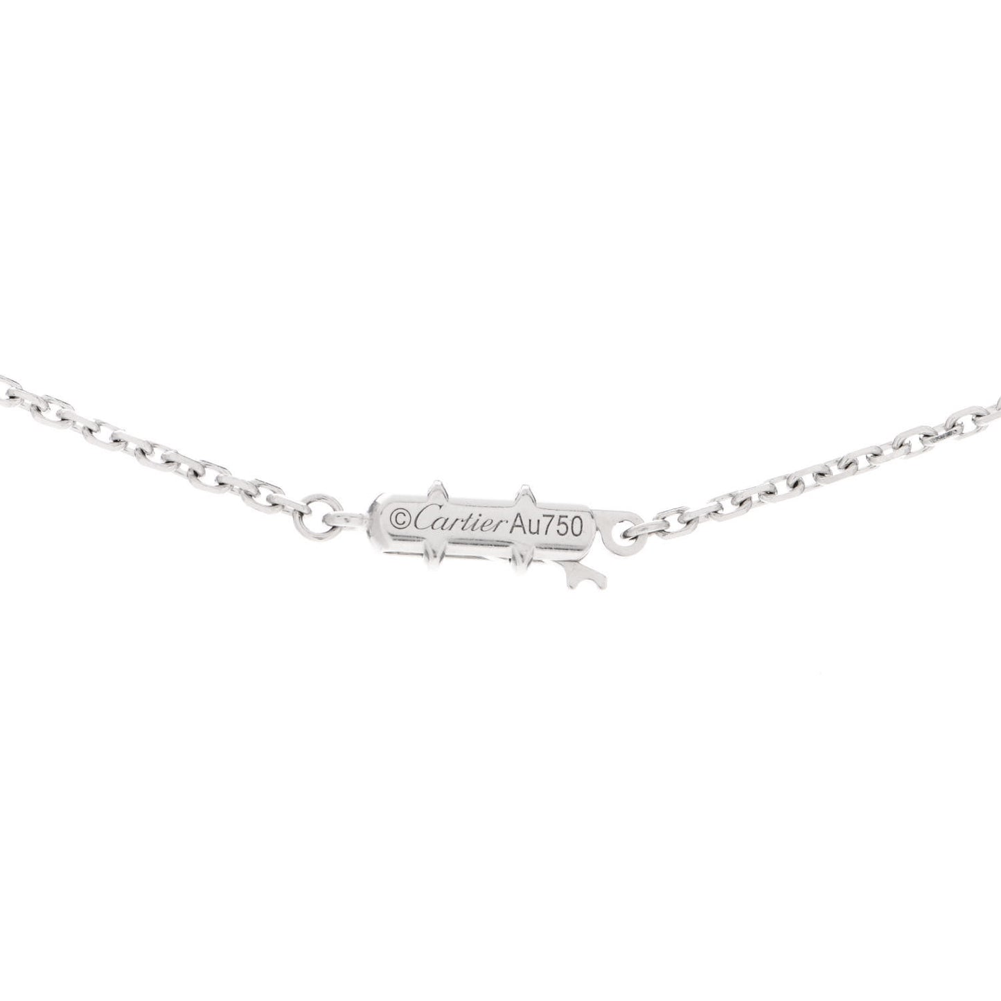 18K White Gold Diamond Small Hearts and Symbols Pendant Necklace
