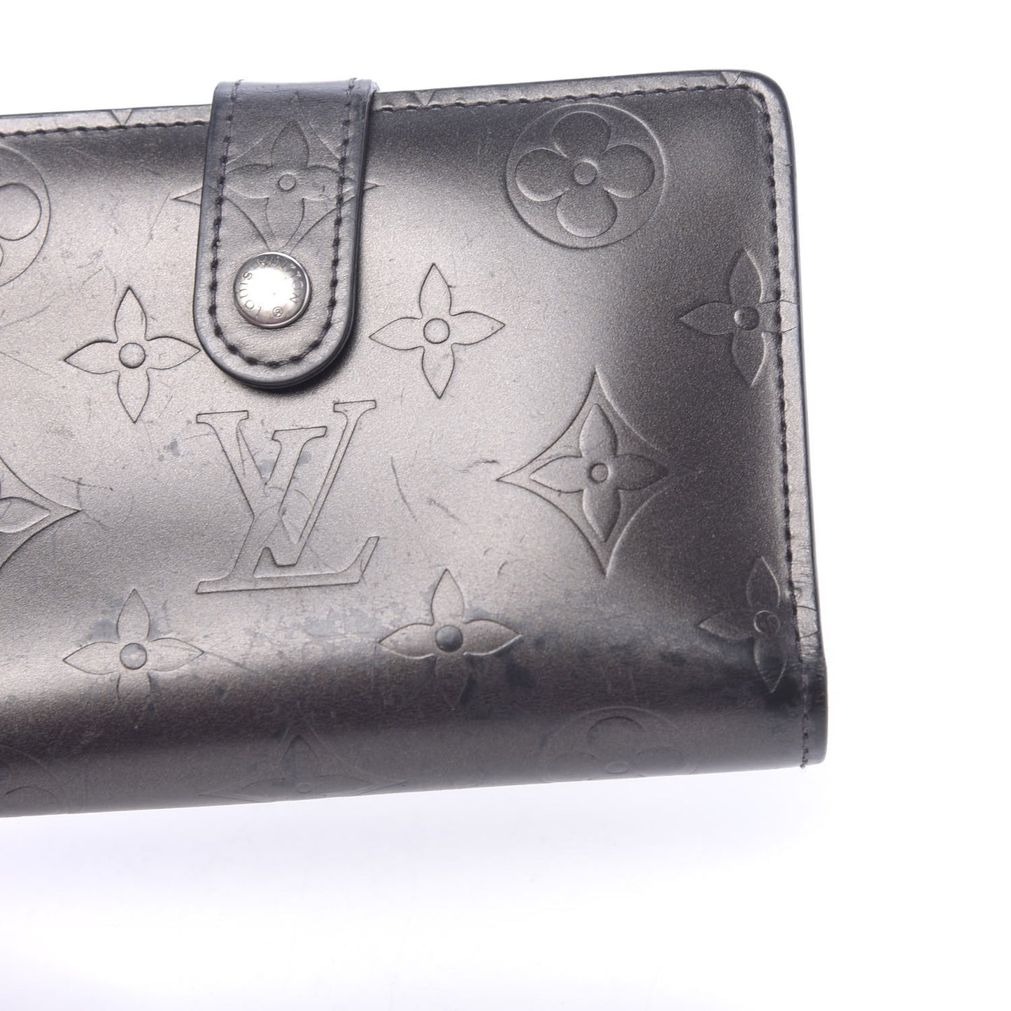 Mat Monogram French Purse Wallet Black