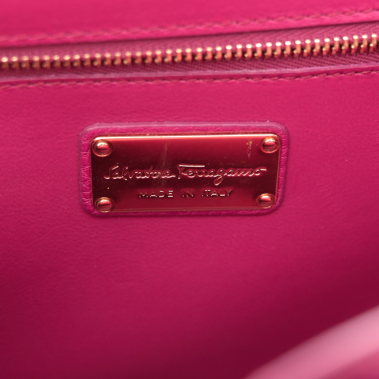 Salvatore Ferragamo Grained Calfskin Linda Top Handle Satchel Sangria 6 of 19