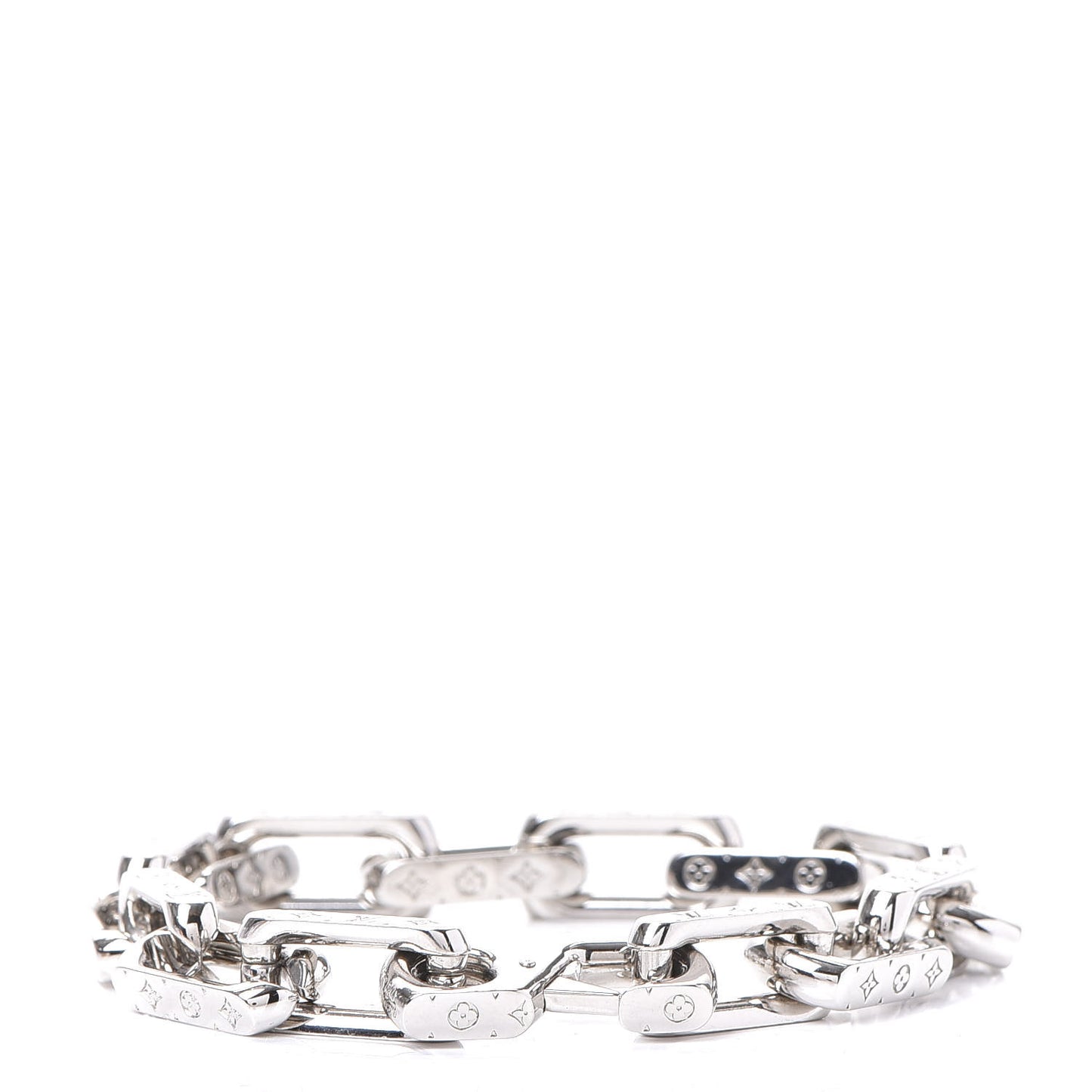 Monogram Chain Bracelet L Silver