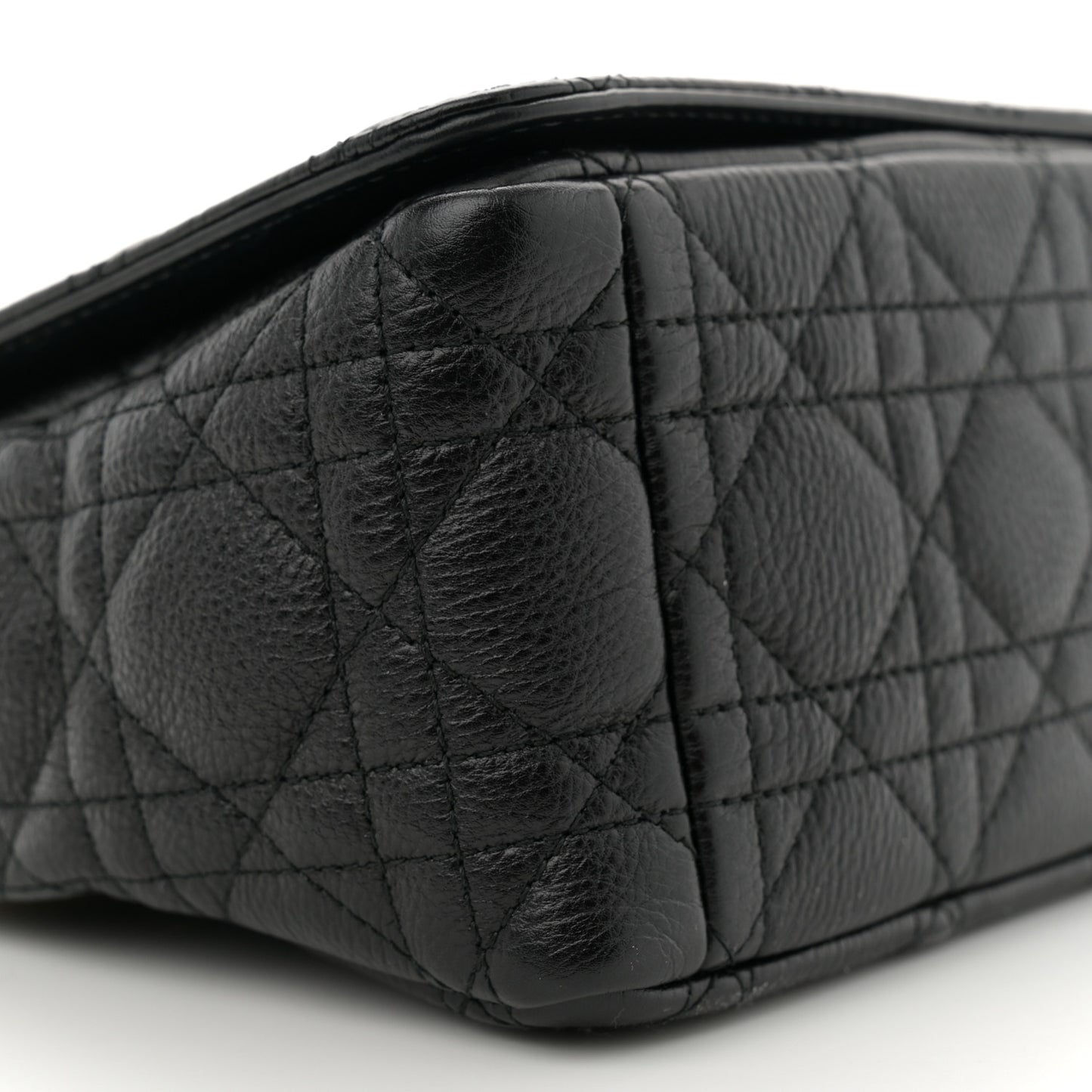 Calfskin Cannage Medium Caro Bag Black