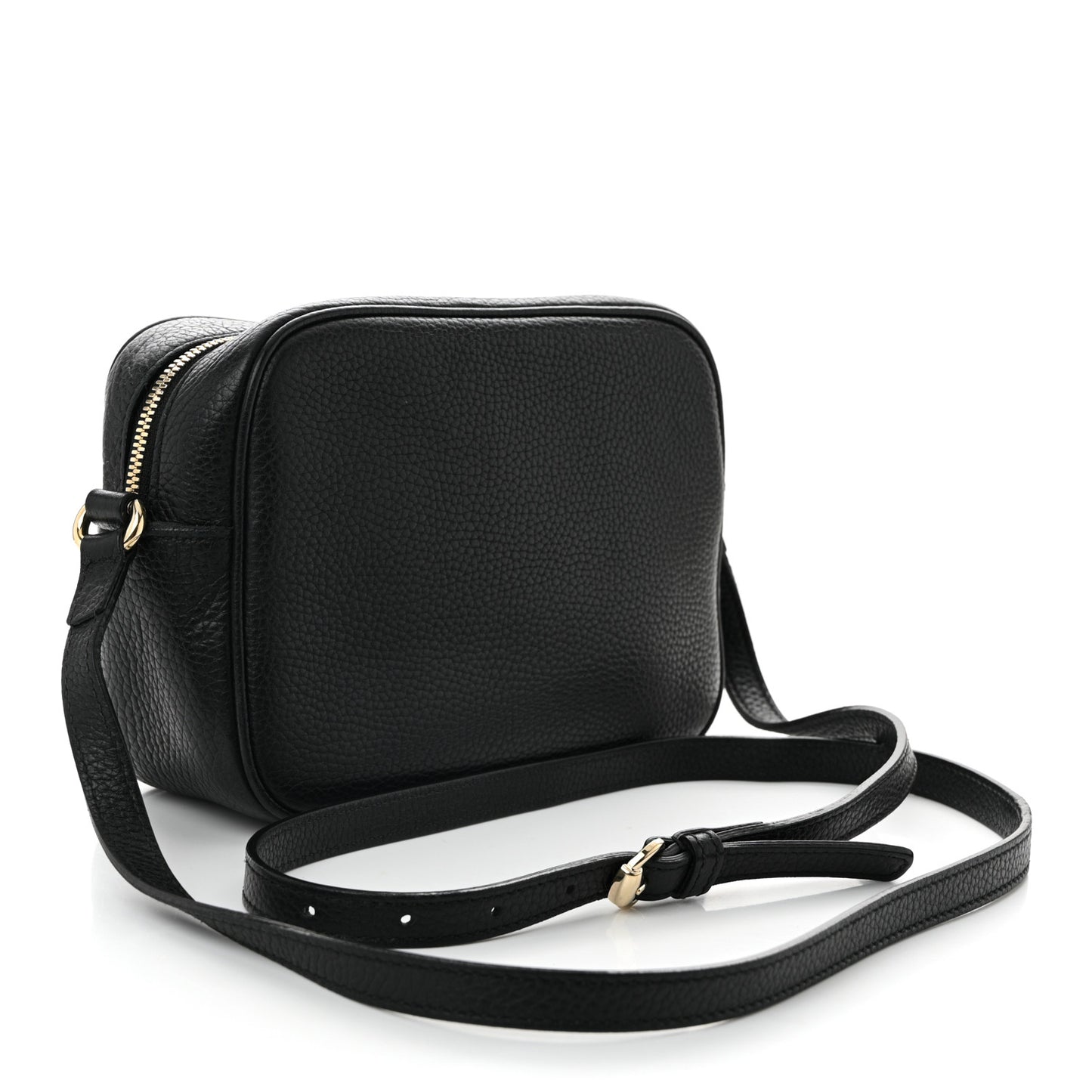 Pebbled Calfskin Small Soho Disco Bag Black