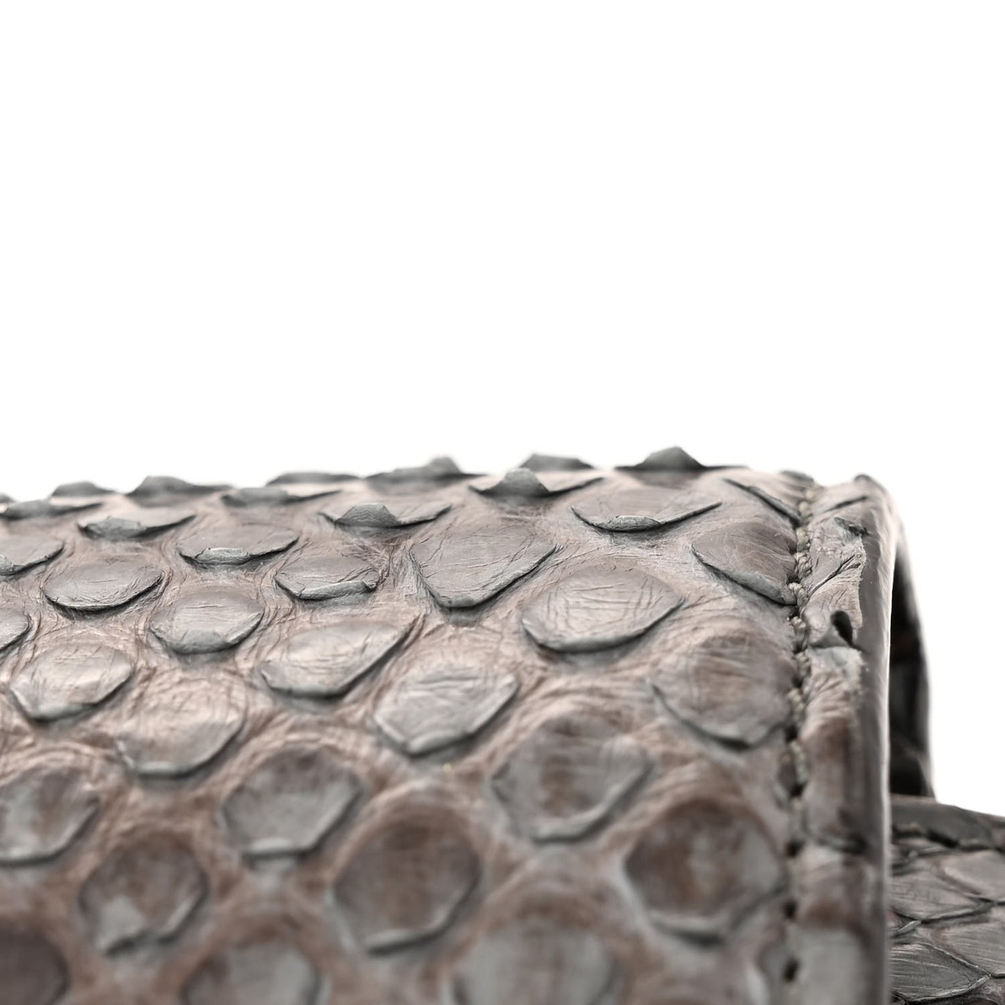 Snakeskin Medium Classic Box Flap Bag Storm