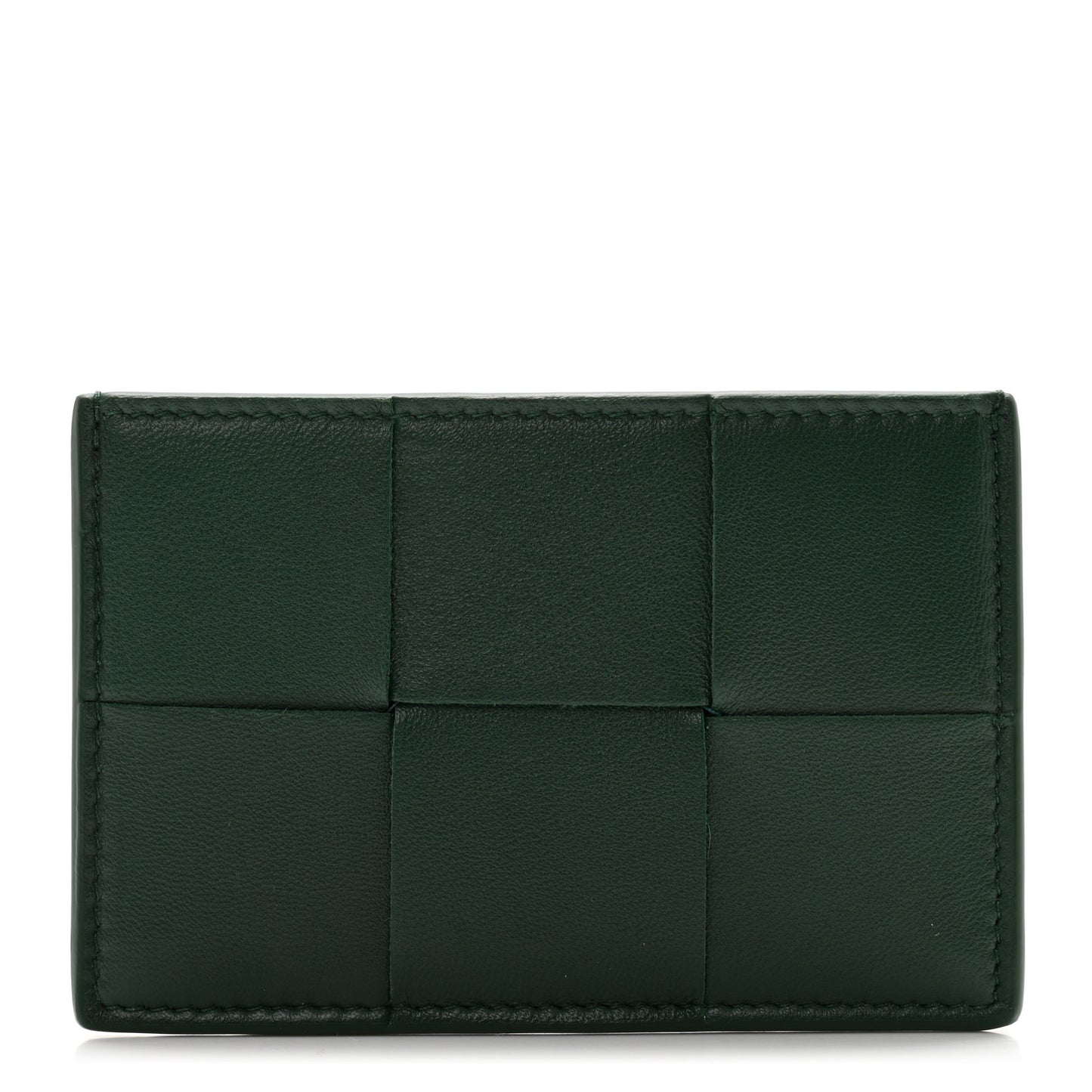 Nappa Intreccio Cassette Credit Card Holder Green