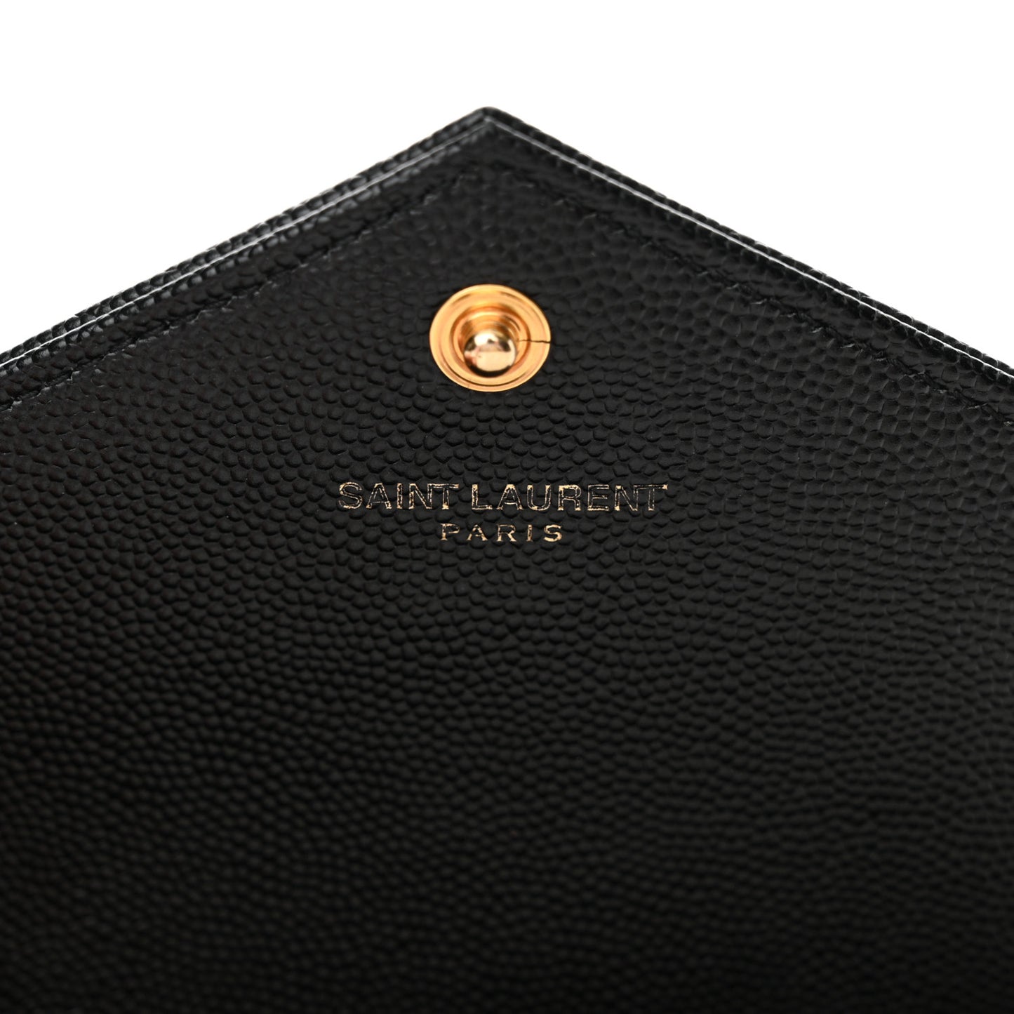 Grain De Poudre Matelasse Chevron Monogram Envelope Chain Wallet Black