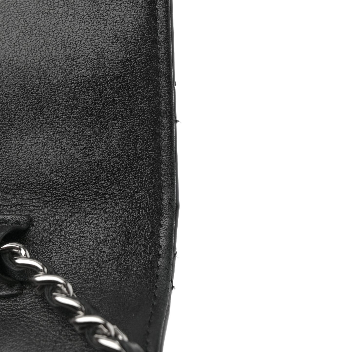 Patent Quilted Brilliant Wallet On Chain WOC Black