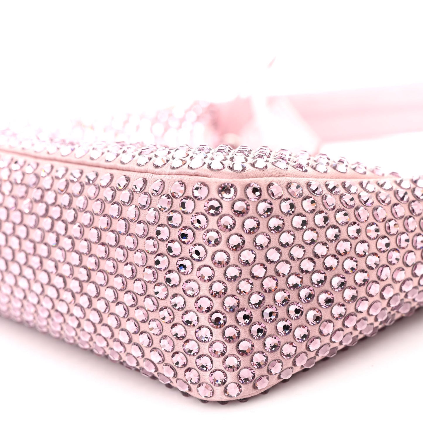 Satin Crystal Mini Re-Edition 2000 Bag Alabastro